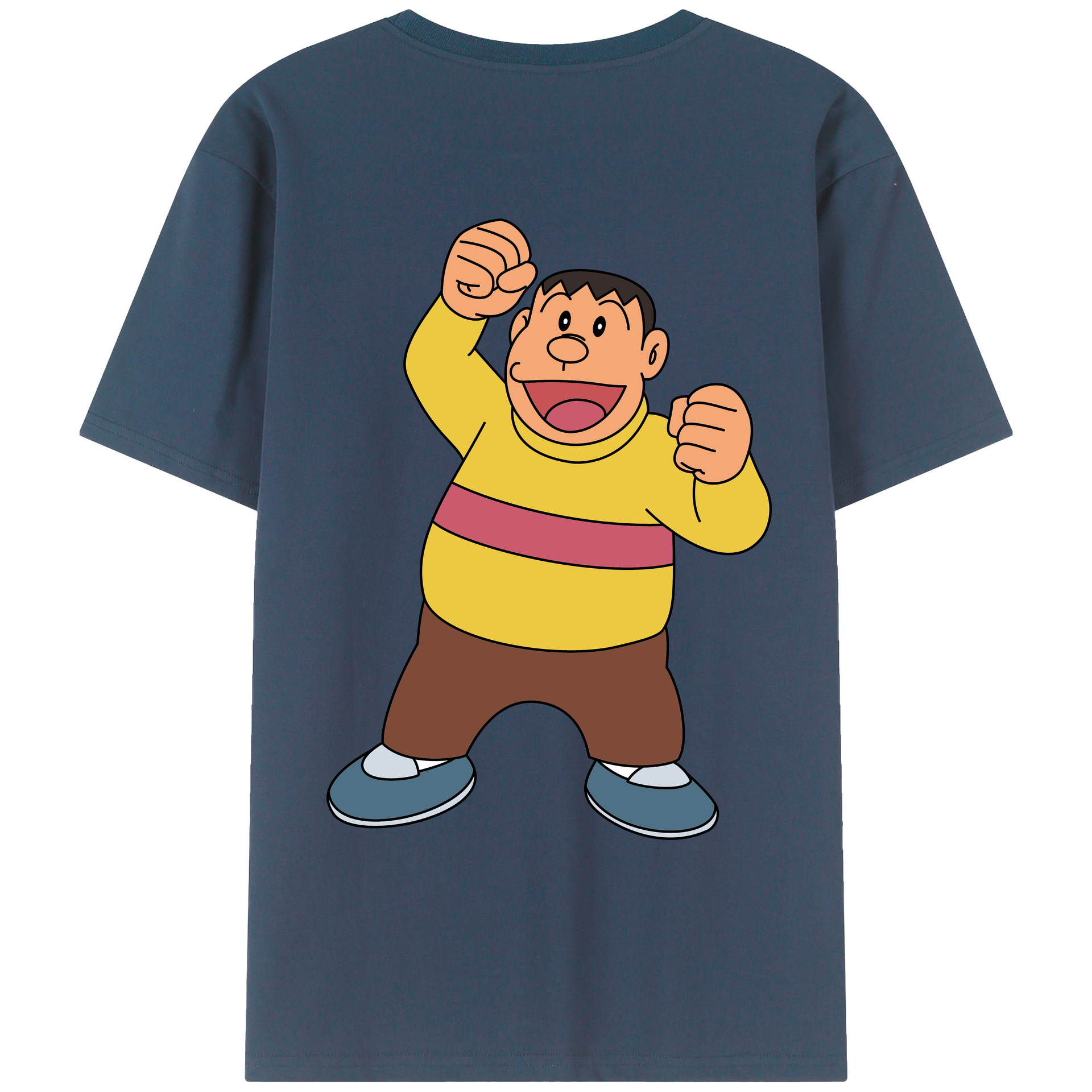 （画像用） ドラえもん 剛田武 Doraemon Gouta Takeshi 綿100％ メンズ半袖Tシャツ（バックプリント） 通気性