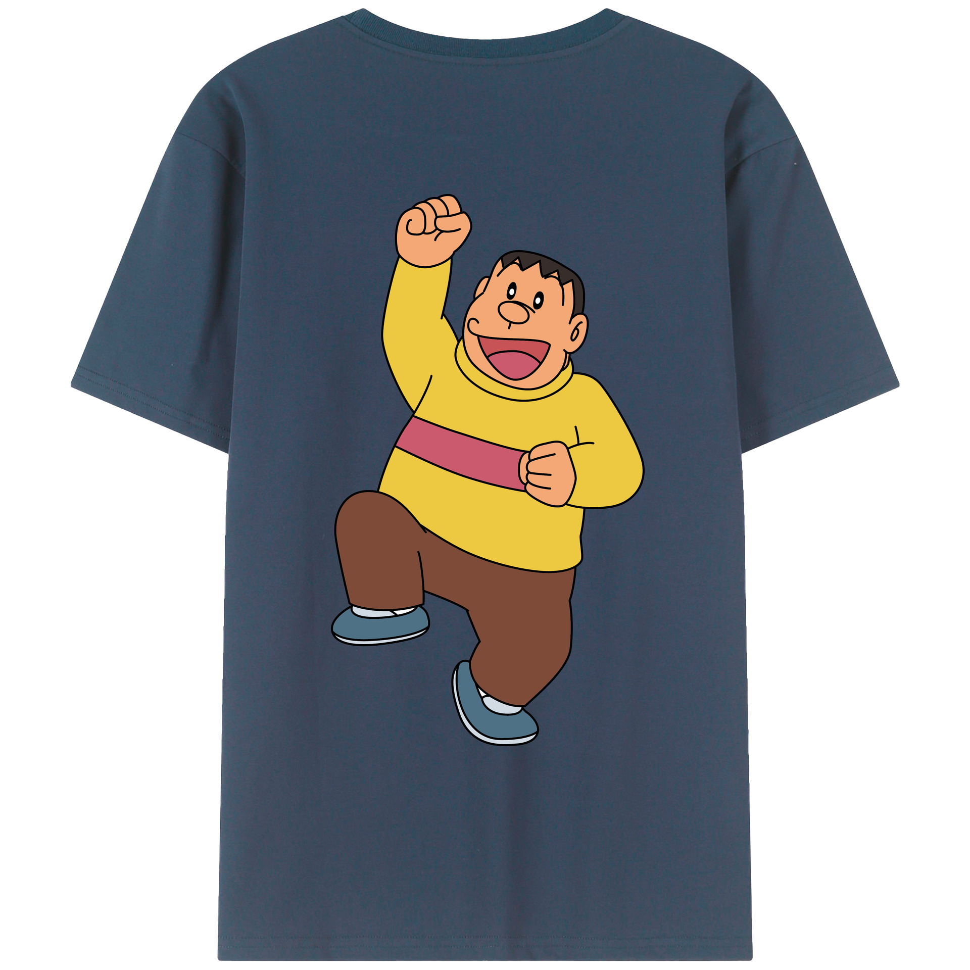 （画像用） ドラえもん 剛田武 Doraemon Gouta Takeshi 綿100％ メンズ半袖Tシャツ（バックプリント） 通気性