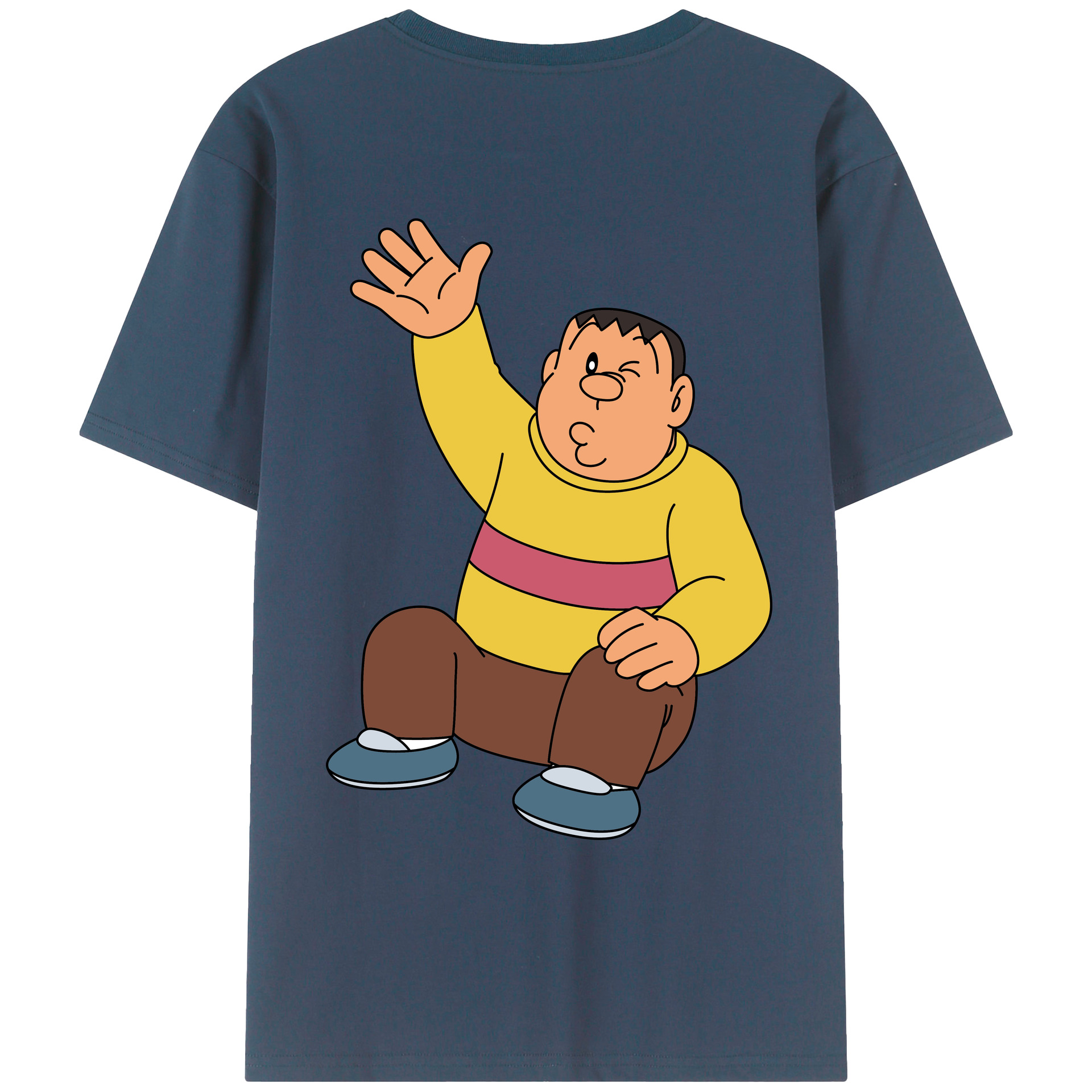 （画像用） ドラえもん 剛田武 Doraemon Gouta Takeshi 綿100％ メンズ半袖Tシャツ（バックプリント） 通気性