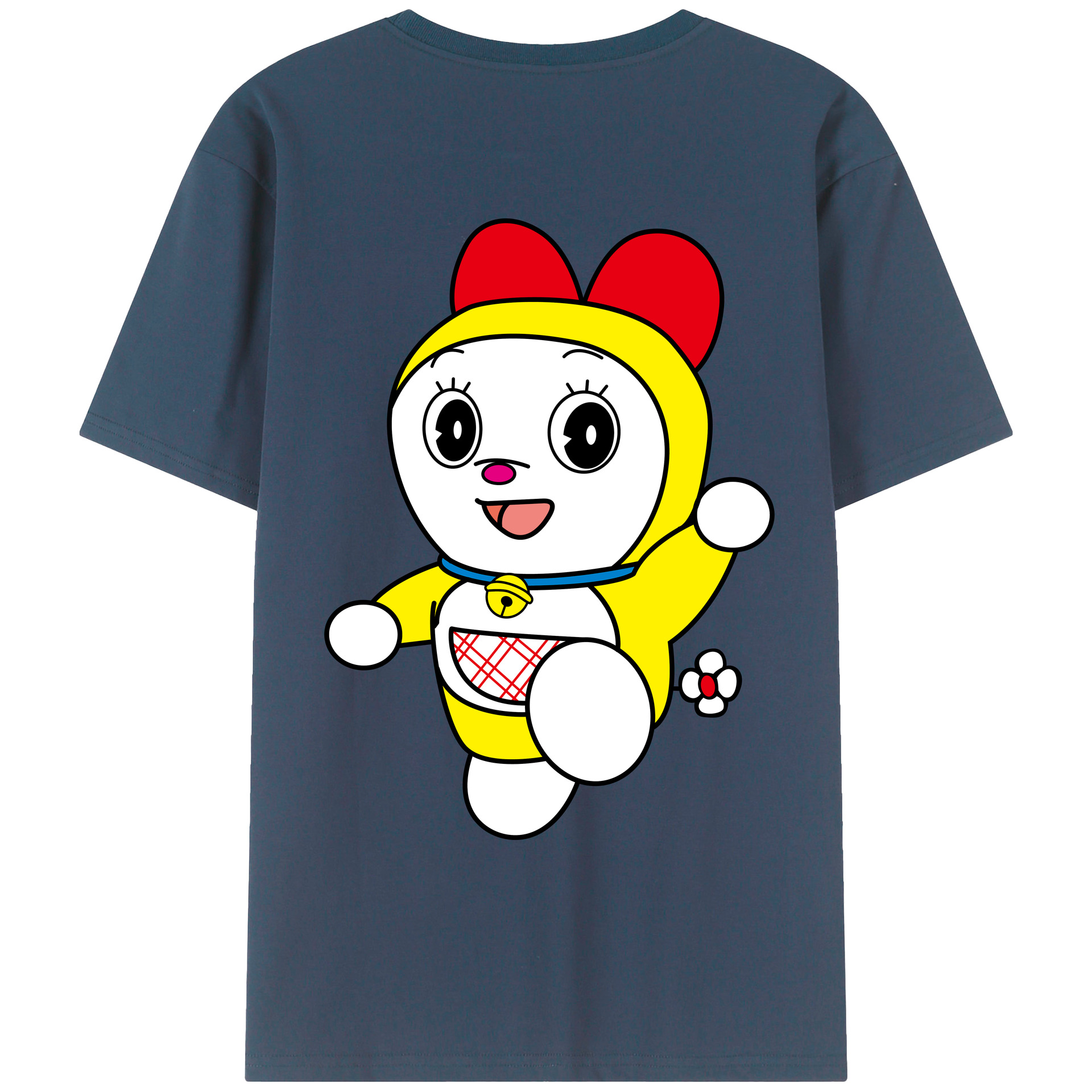 （画像用） ドラえもん ドラミ Doraemon Dorami 綿100％ メンズ半袖Tシャツ（バックプリント） 通気性