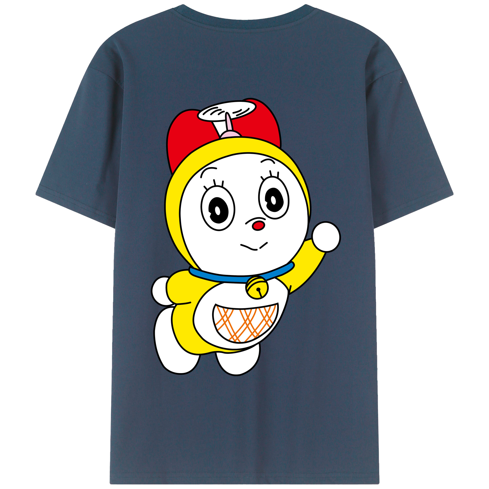 （画像用） ドラえもん ドラミ Doraemon Dorami 綿100％ メンズ半袖Tシャツ（バックプリント） 通気性