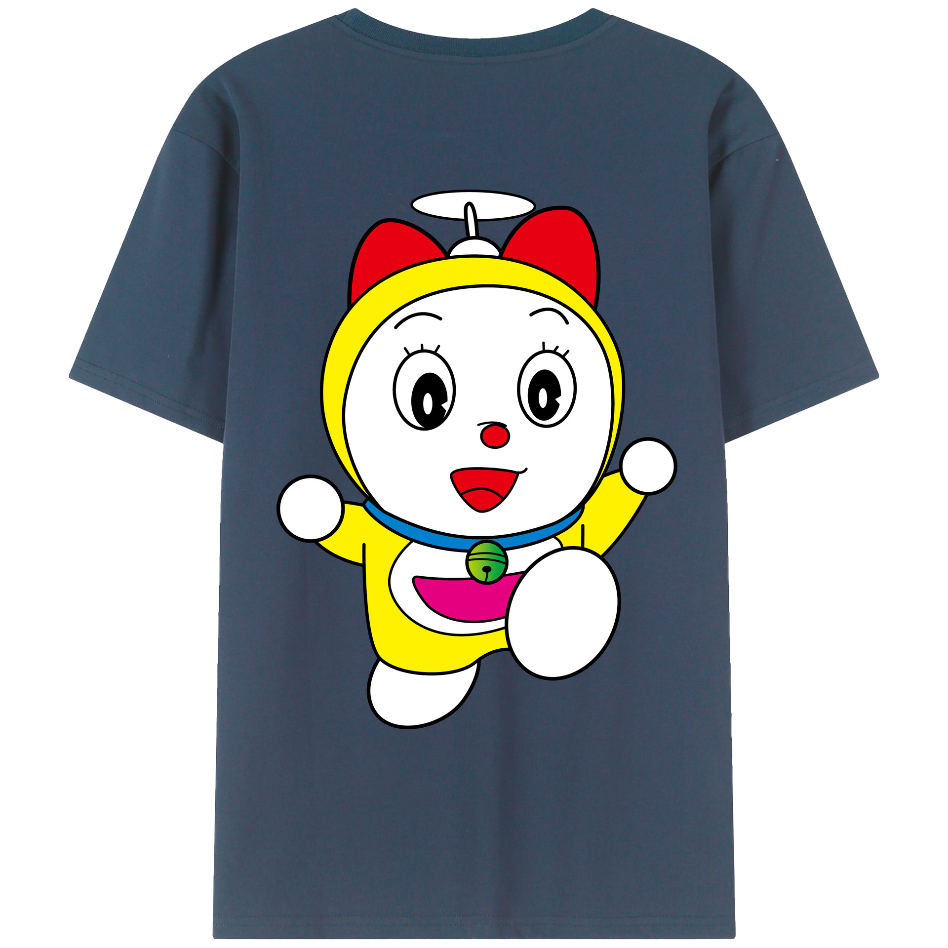 （画像用） ドラえもん ドラミ Doraemon Dorami 綿100％ メンズ半袖Tシャツ（バックプリント） 通気性