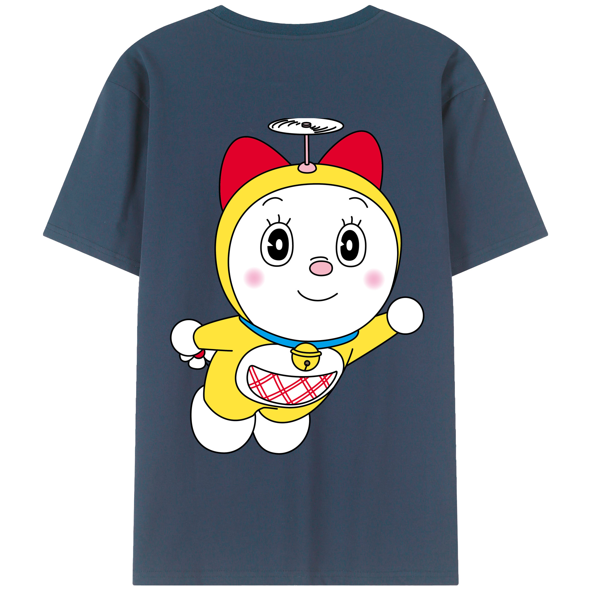 （画像用） ドラえもん ドラミ Doraemon Dorami 綿100％ メンズ半袖Tシャツ（バックプリント） 通気性
