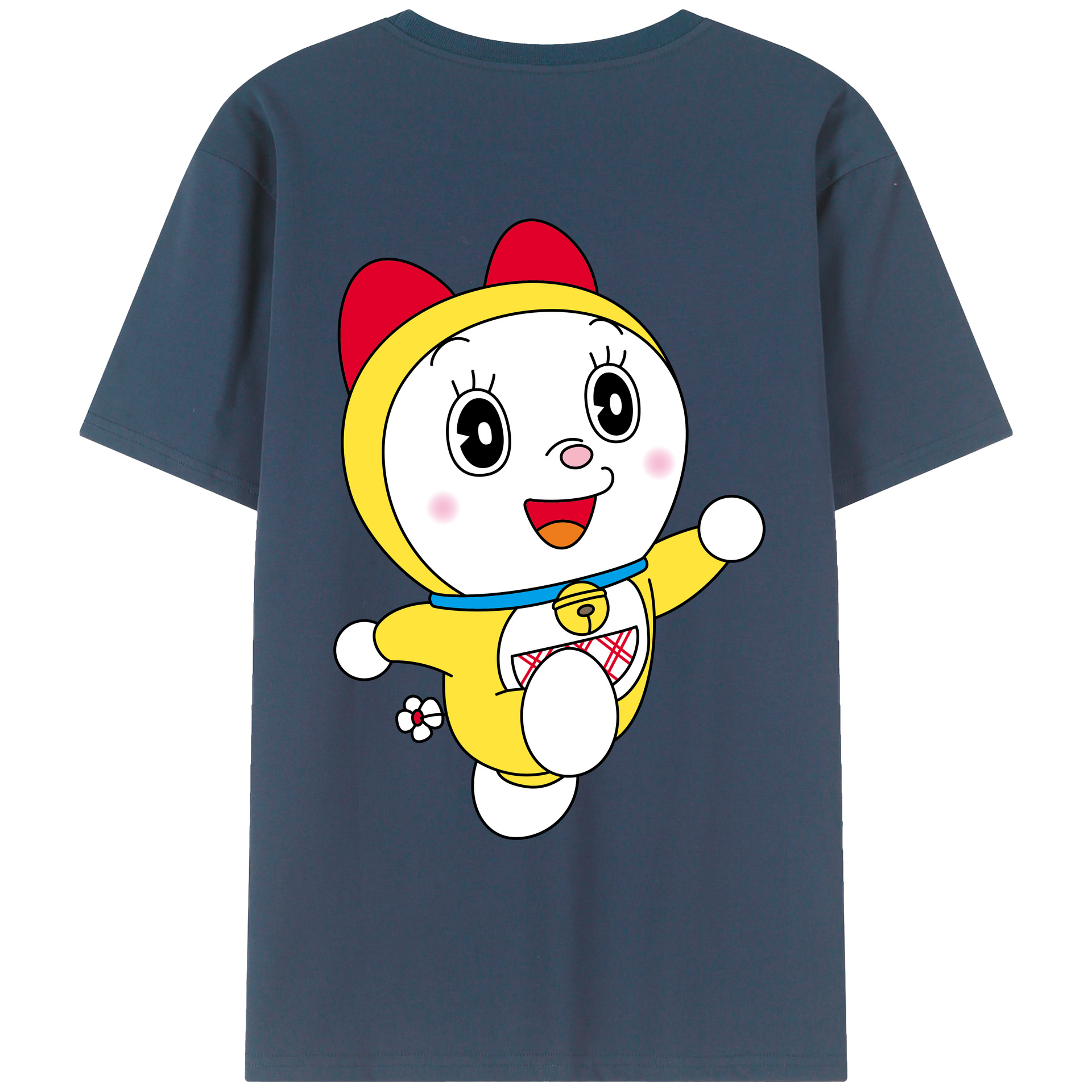 （画像用） ドラえもん ドラミ Doraemon Dorami 綿100％ メンズ半袖Tシャツ（バックプリント） 通気性