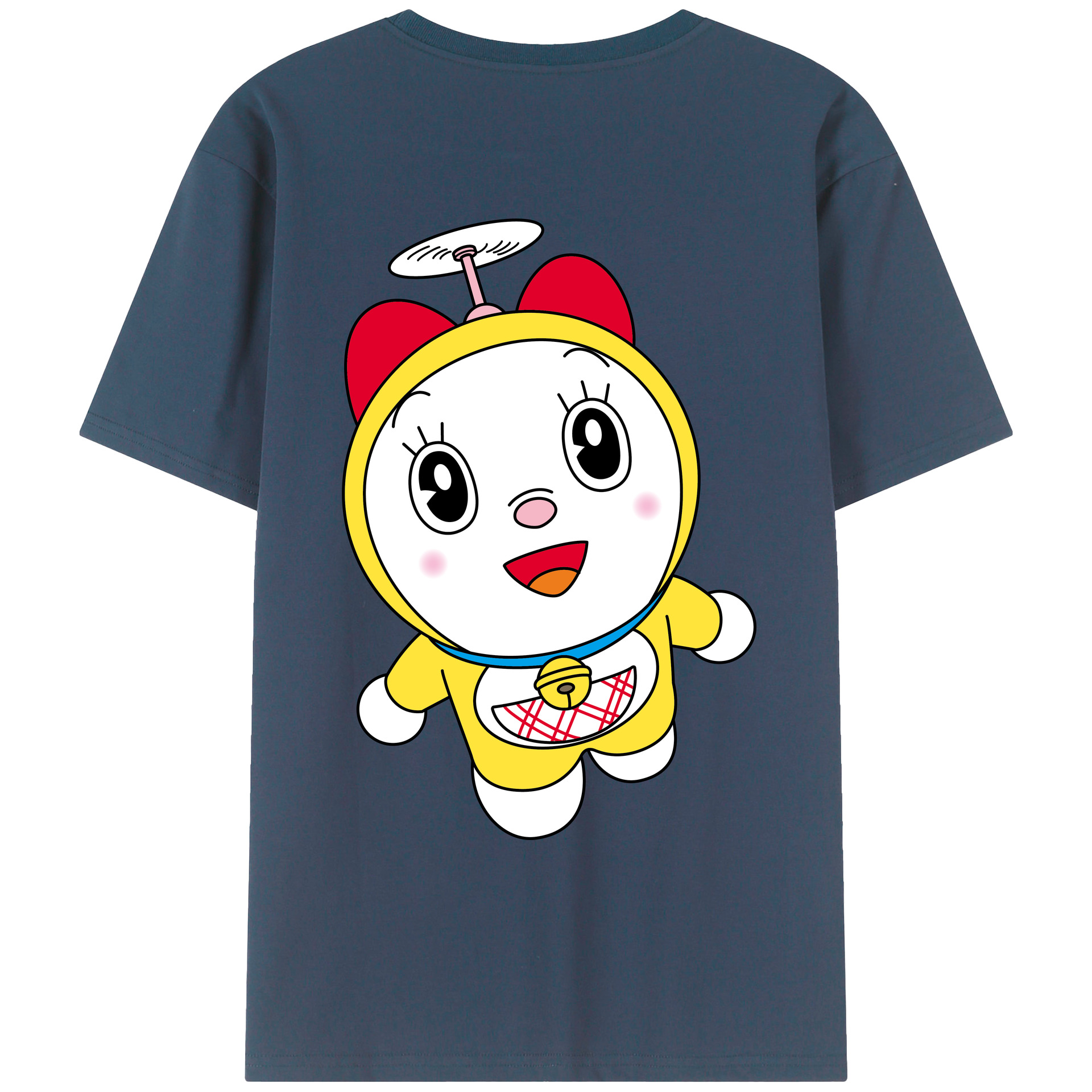 （画像用） ドラえもん ドラミ Doraemon Dorami 綿100％ メンズ半袖Tシャツ（バックプリント） 通気性