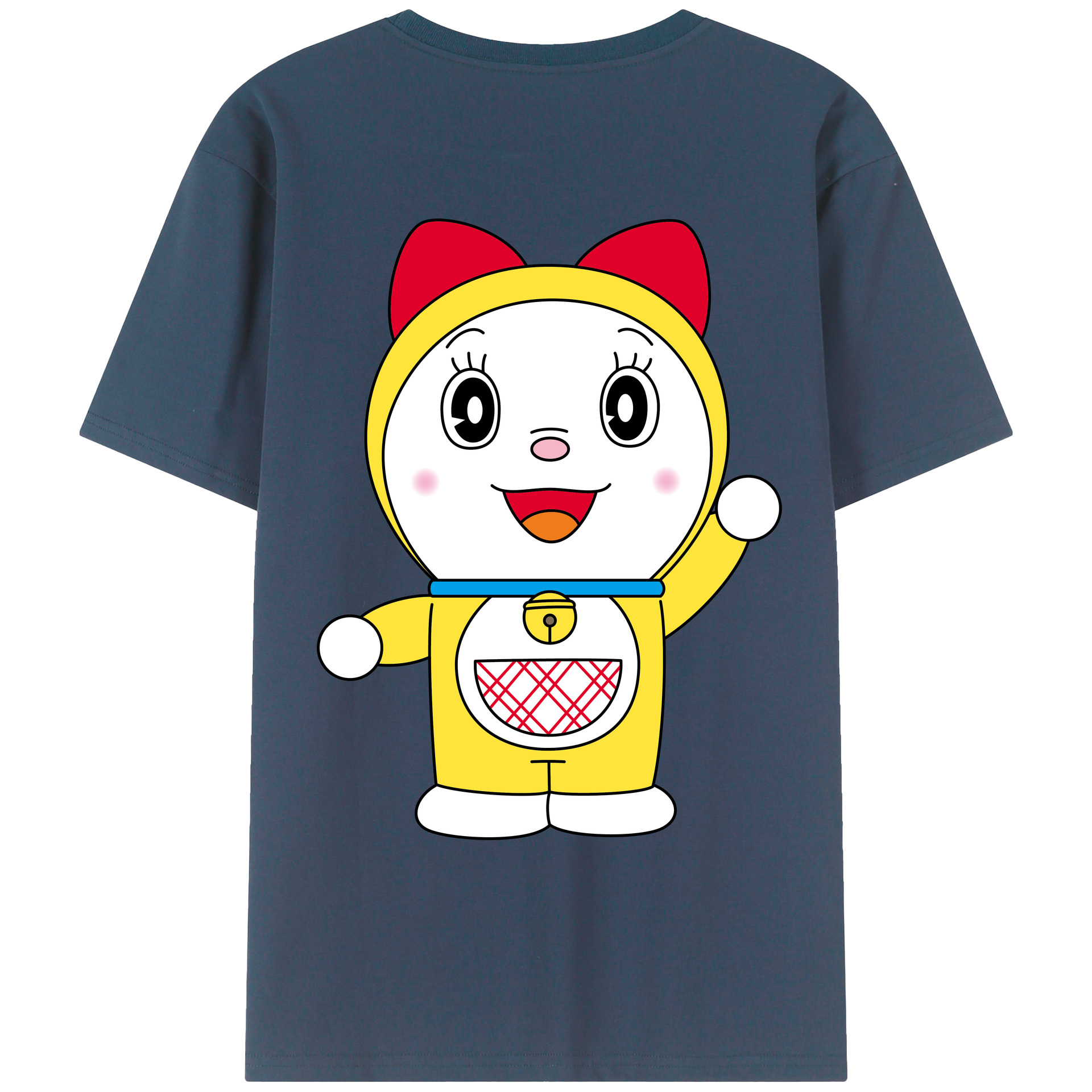 （画像用） ドラえもん ドラミ Doraemon Dorami 綿100％ メンズ半袖Tシャツ（バックプリント） 通気性