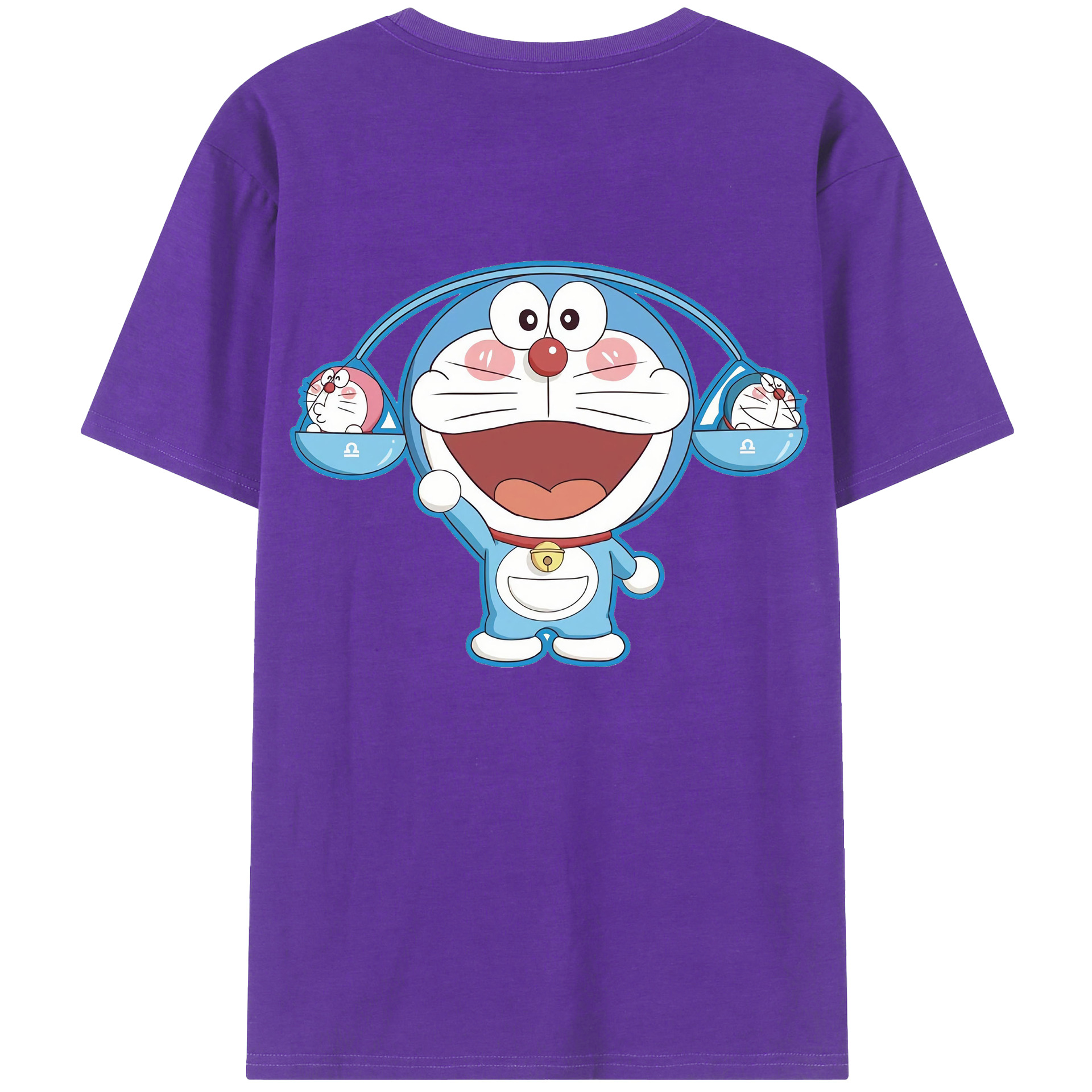 （画像用） ドラえもん Doraemon 綿100％ メンズ半袖Tシャツ（バックプリント） 通気性