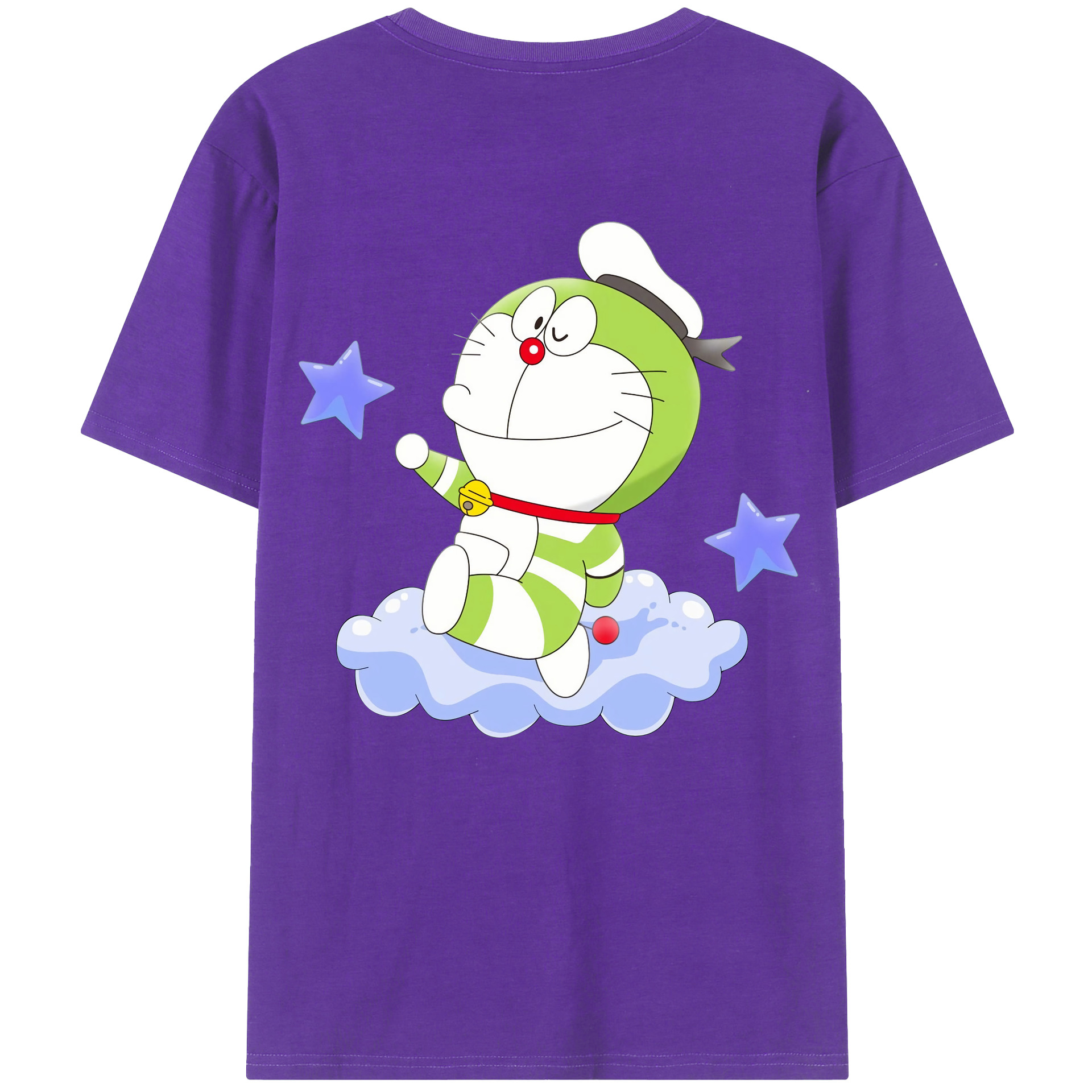 （画像用） ドラえもん Doraemon 綿100％ メンズ半袖Tシャツ（バックプリント） 通気性