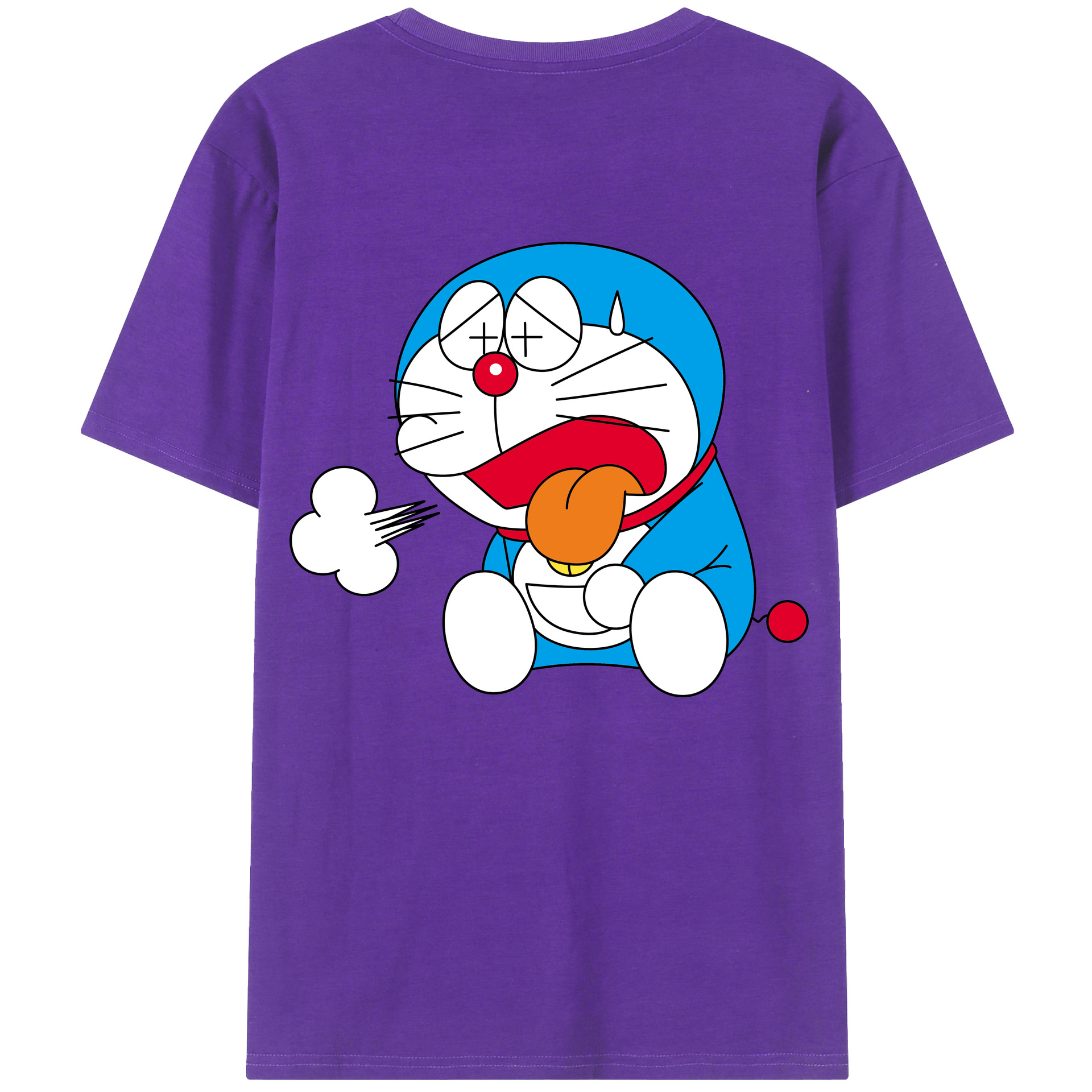 （画像用） ドラえもん Doraemon 綿100％ メンズ半袖Tシャツ（バックプリント） 通気性
