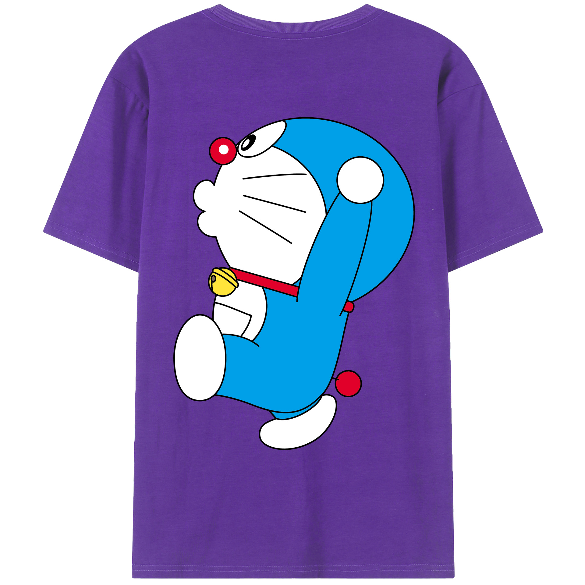（画像用） ドラえもん Doraemon 綿100％ メンズ半袖Tシャツ（バックプリント） 通気性