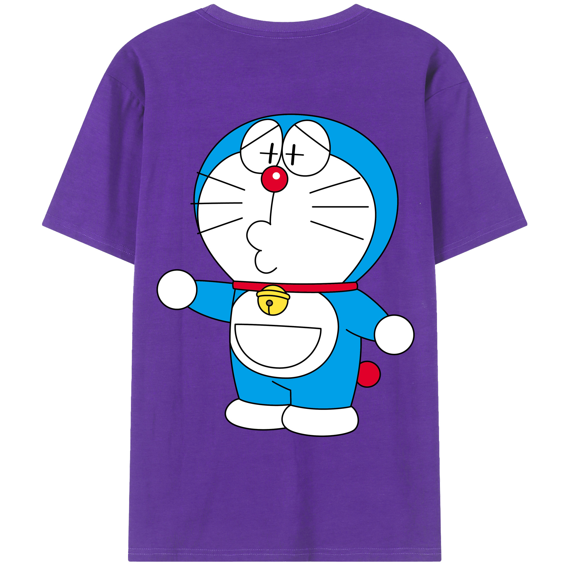 （画像用） ドラえもん Doraemon 綿100％ メンズ半袖Tシャツ（バックプリント） 通気性