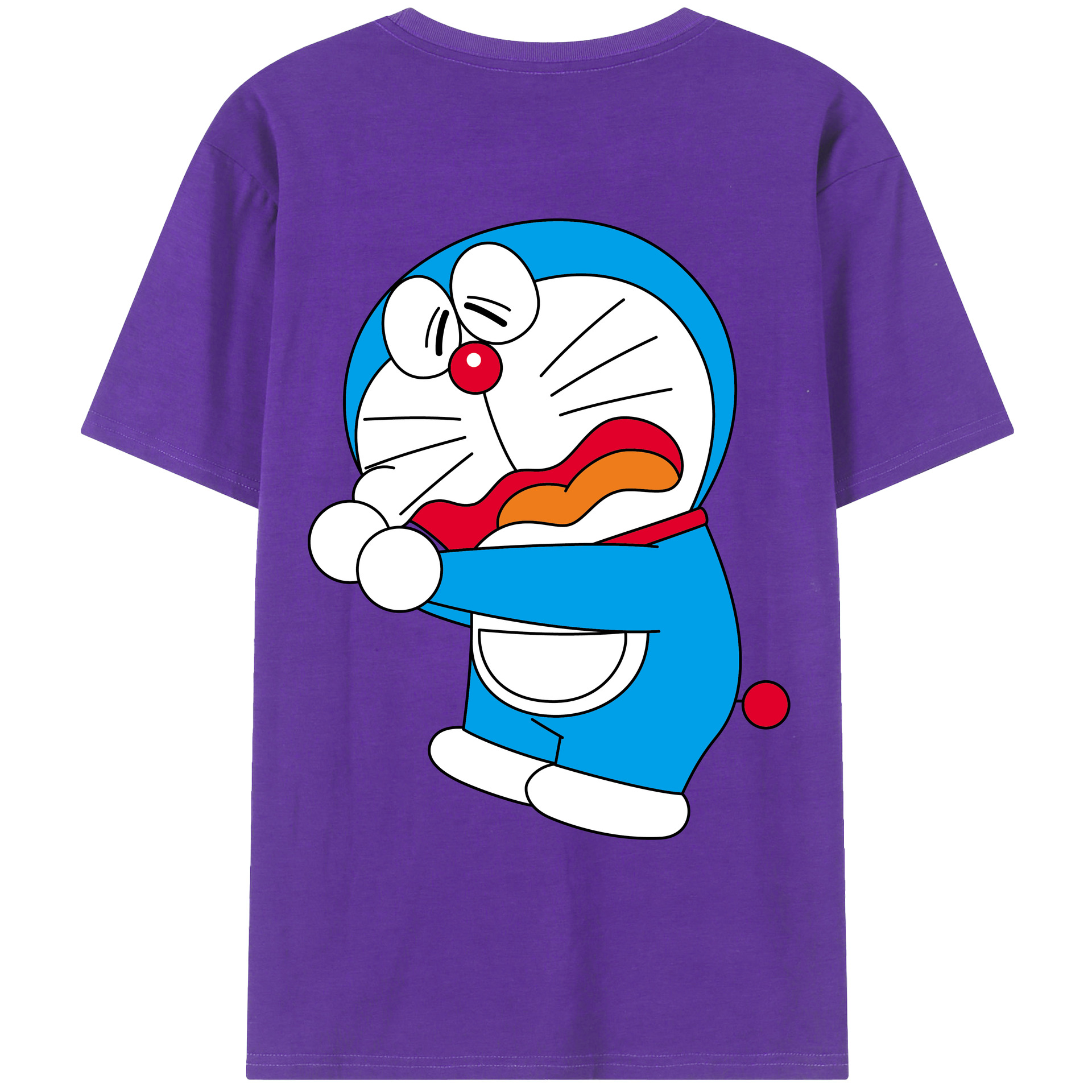 （画像用） ドラえもん Doraemon 綿100％ メンズ半袖Tシャツ（バックプリント） 通気性