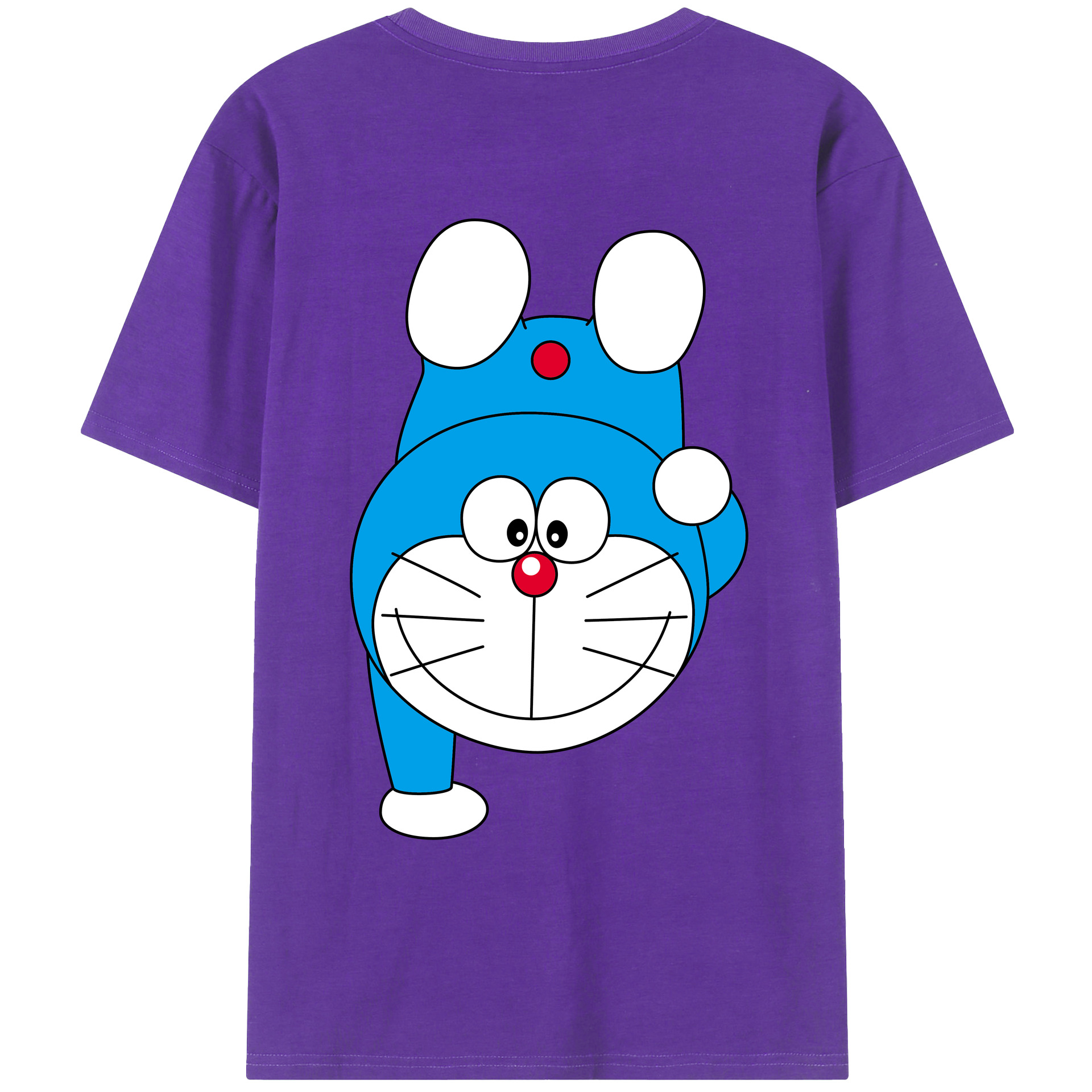 （画像用） ドラえもん Doraemon 綿100％ メンズ半袖Tシャツ（バックプリント） 通気性