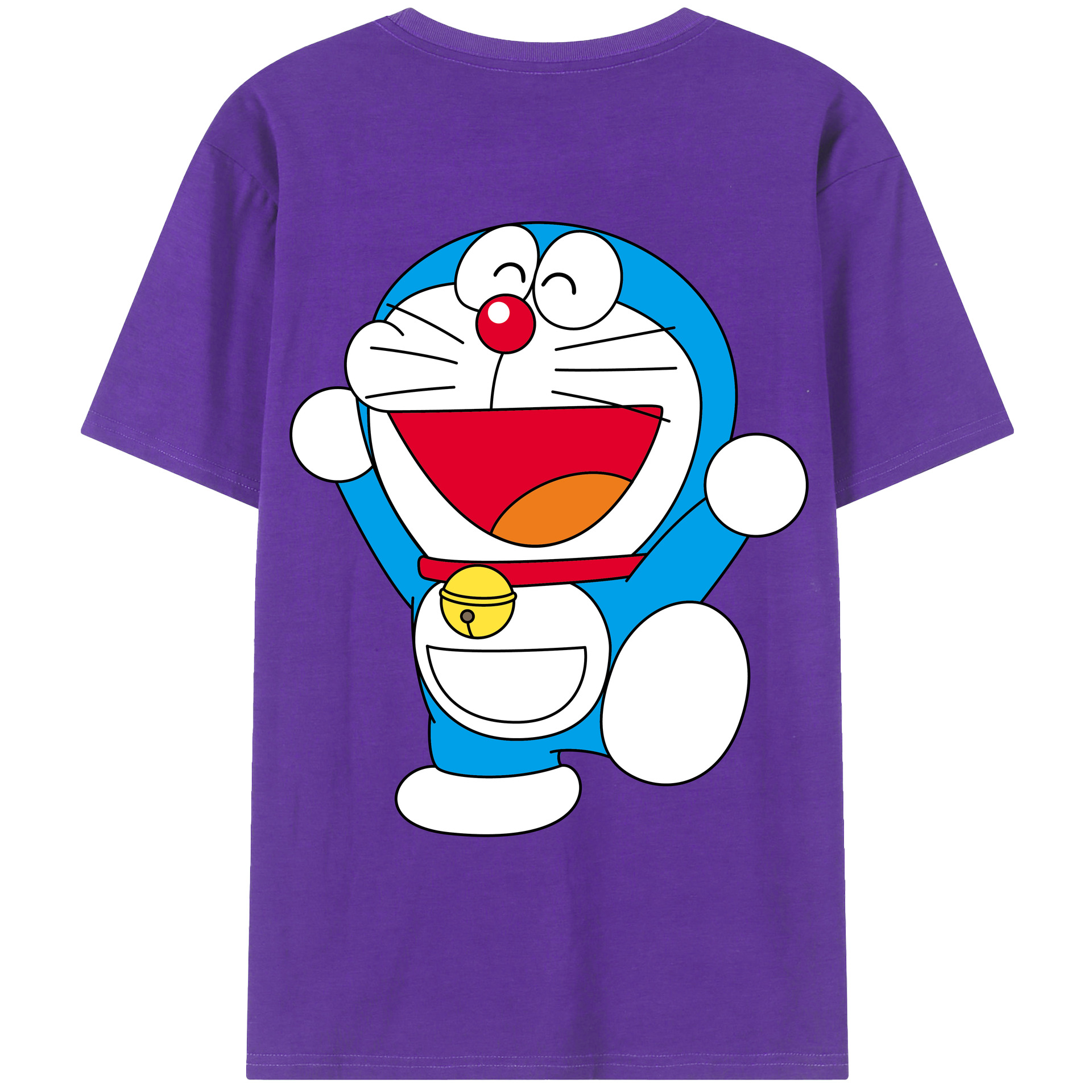 （画像用） ドラえもん Doraemon 綿100％ メンズ半袖Tシャツ（バックプリント） 通気性