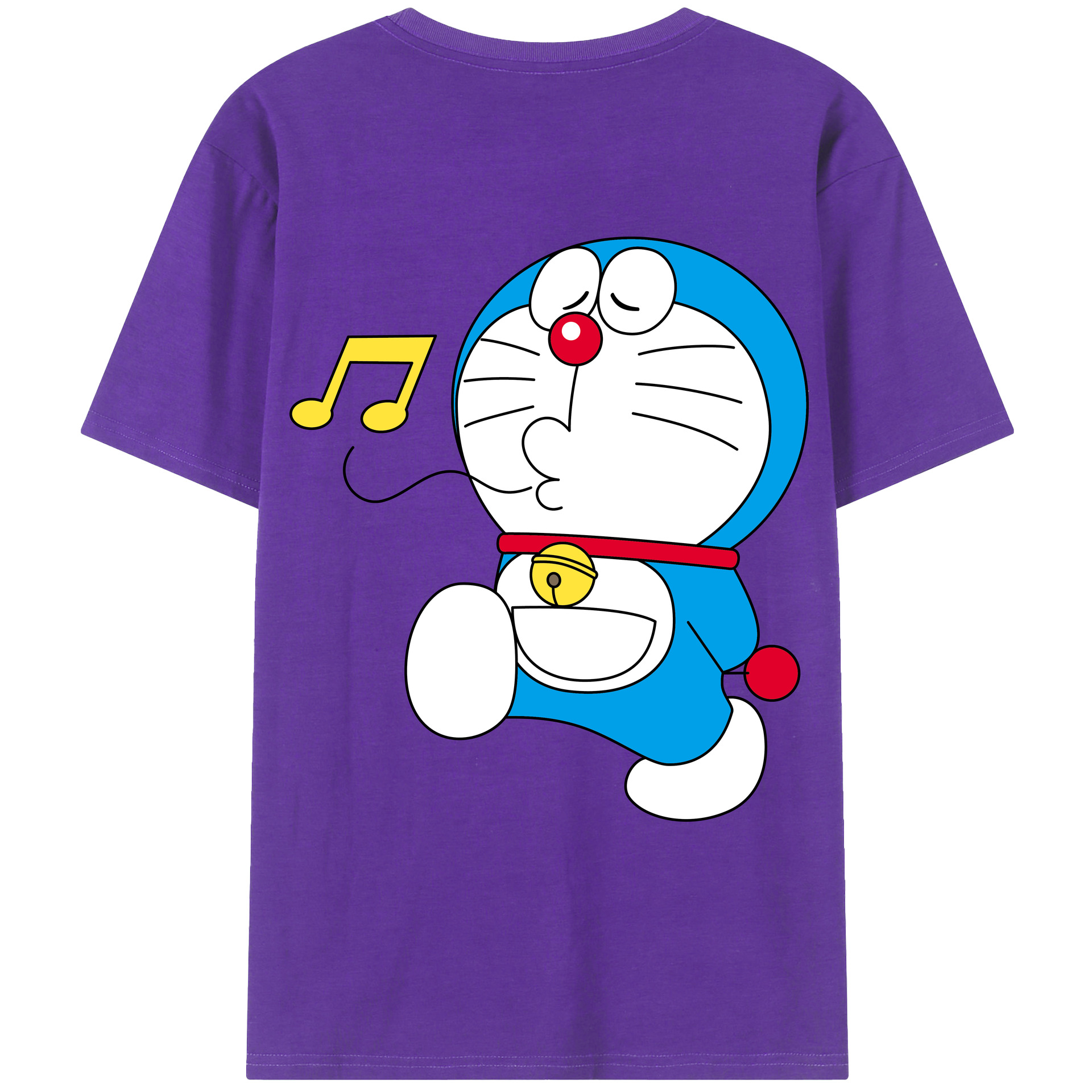 （画像用） ドラえもん Doraemon 綿100％ メンズ半袖Tシャツ（バックプリント） 通気性
