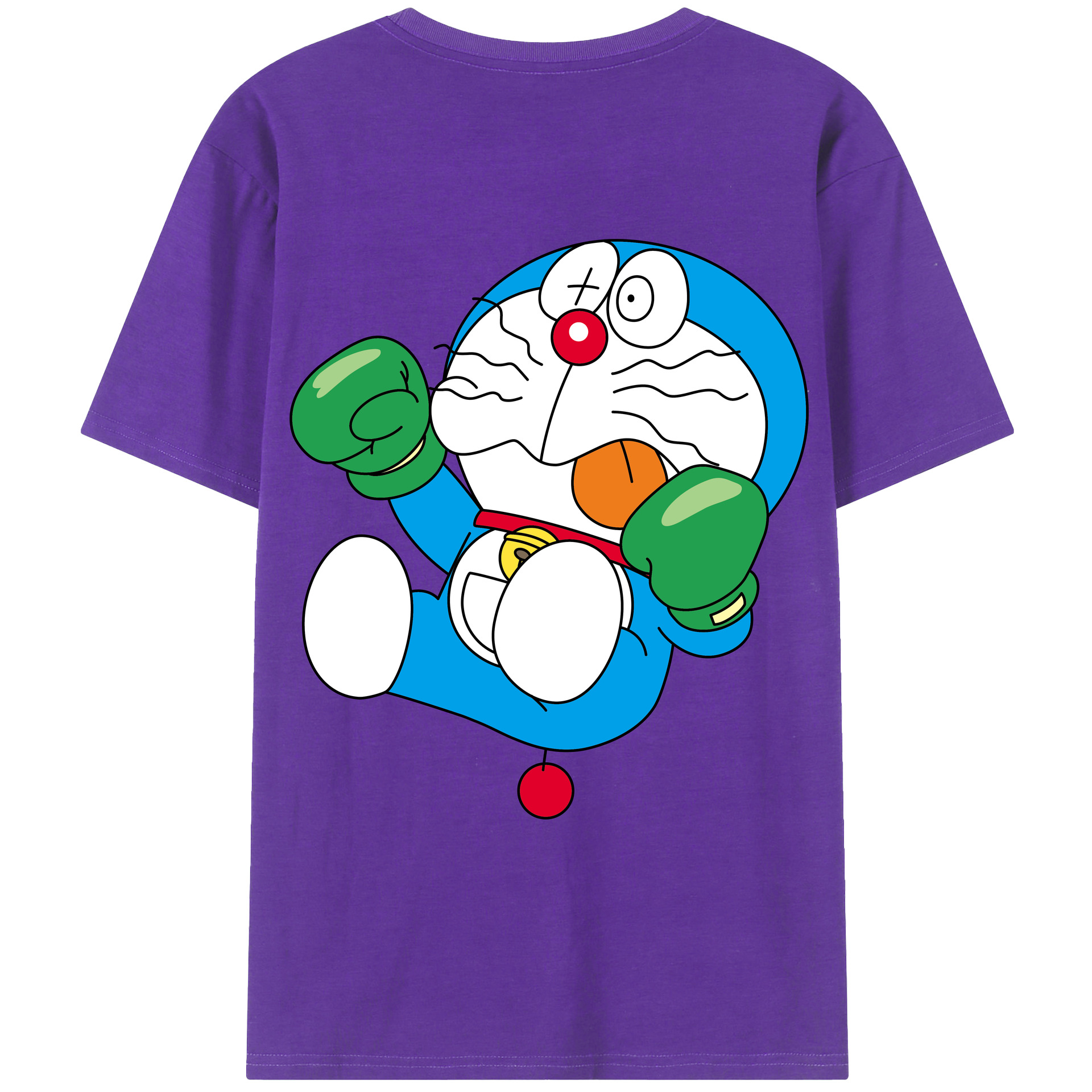 （画像用） ドラえもん Doraemon 綿100％ メンズ半袖Tシャツ（バックプリント） 通気性