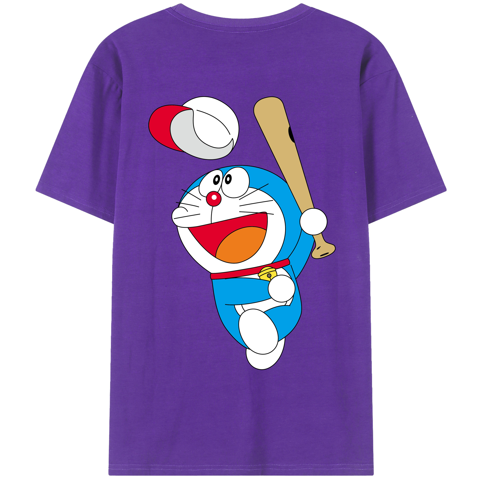 （画像用） ドラえもん Doraemon 綿100％ メンズ半袖Tシャツ（バックプリント） 通気性
