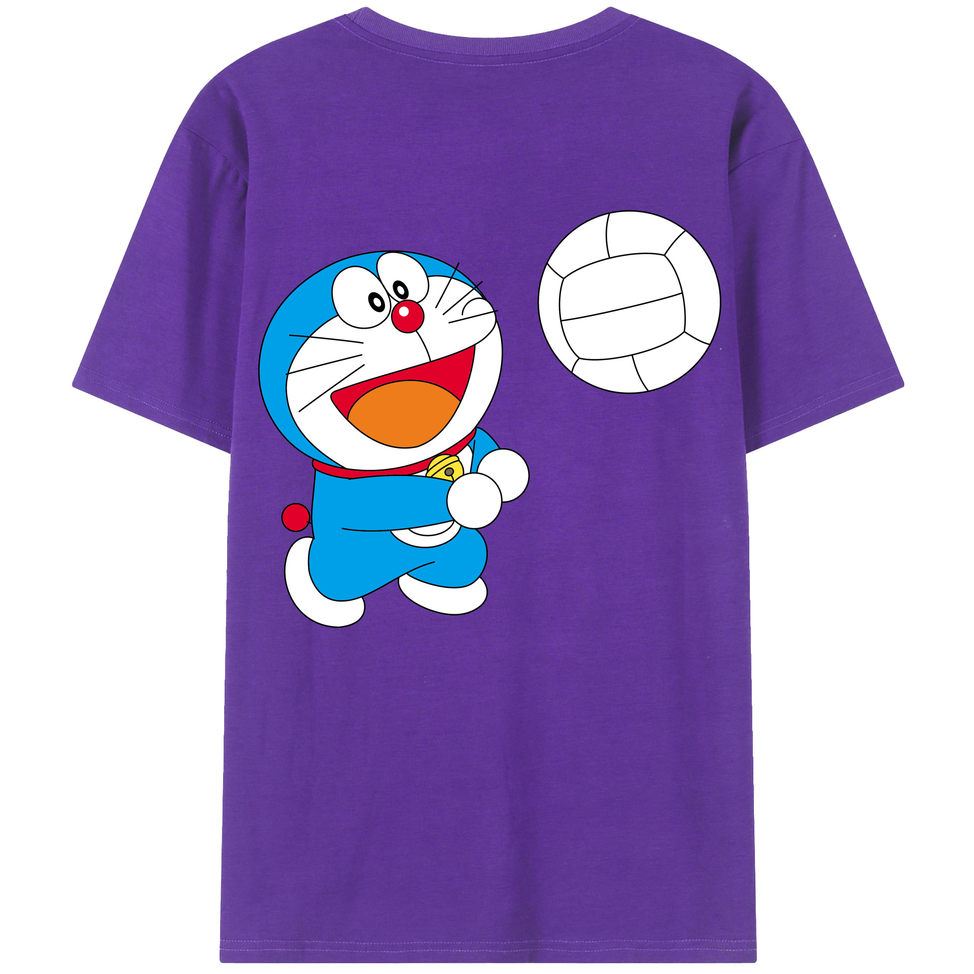（画像用） ドラえもん Doraemon 綿100％ メンズ半袖Tシャツ（バックプリント） 通気性