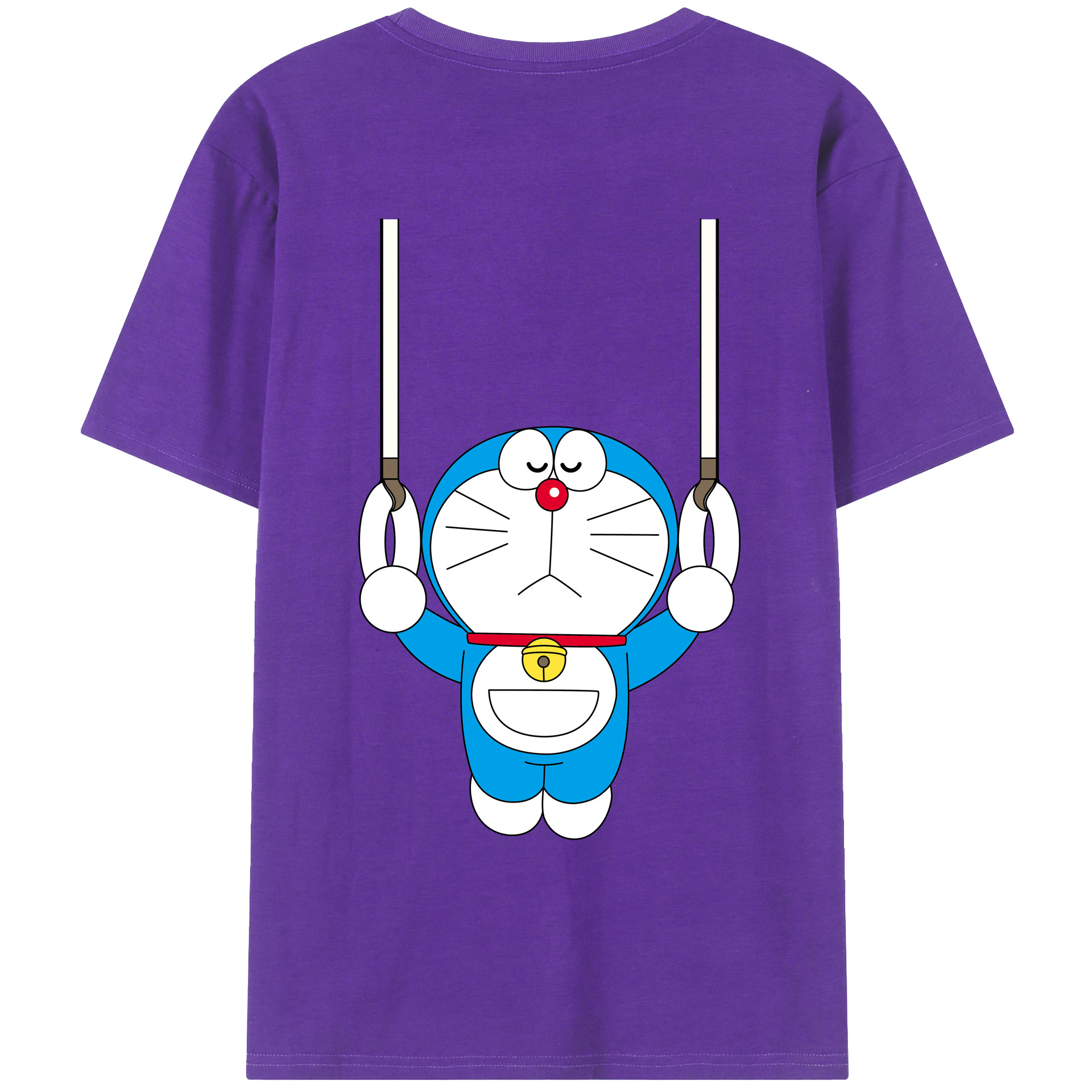 （画像用） ドラえもん Doraemon 綿100％ メンズ半袖Tシャツ（バックプリント） 通気性