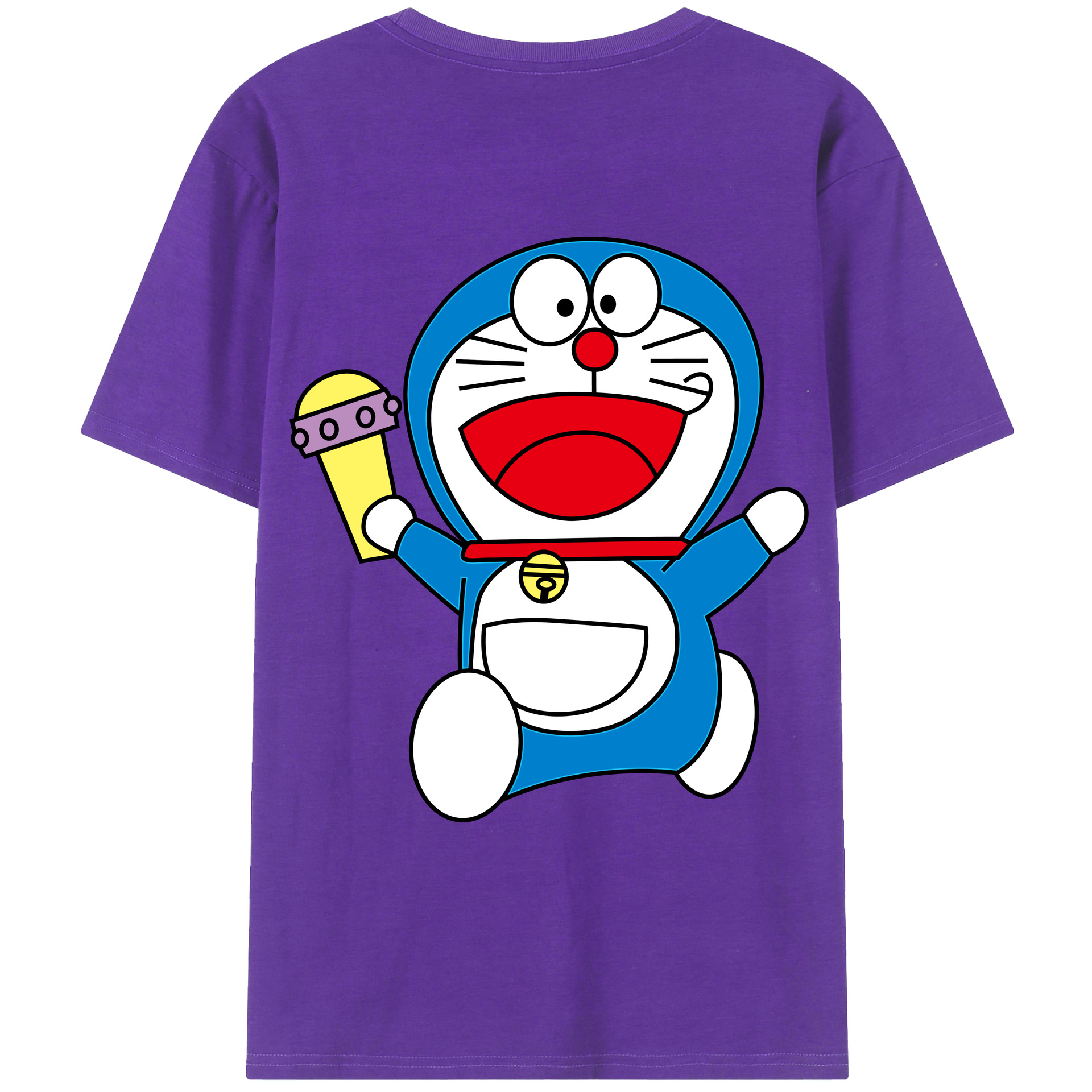 （画像用） ドラえもん Doraemon 綿100％ メンズ半袖Tシャツ（バックプリント） 通気性