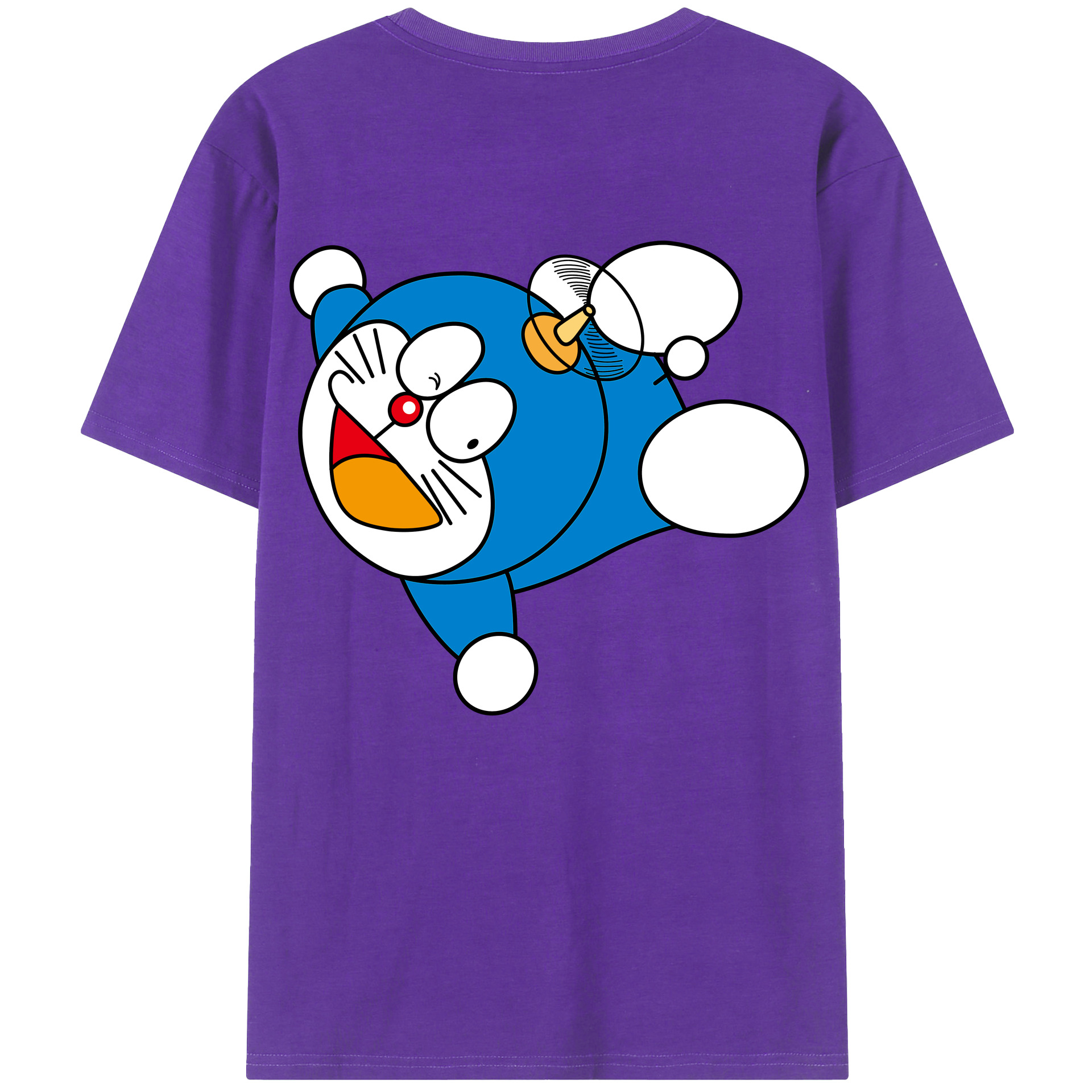 （画像用） ドラえもん Doraemon 綿100％ メンズ半袖Tシャツ（バックプリント） 通気性
