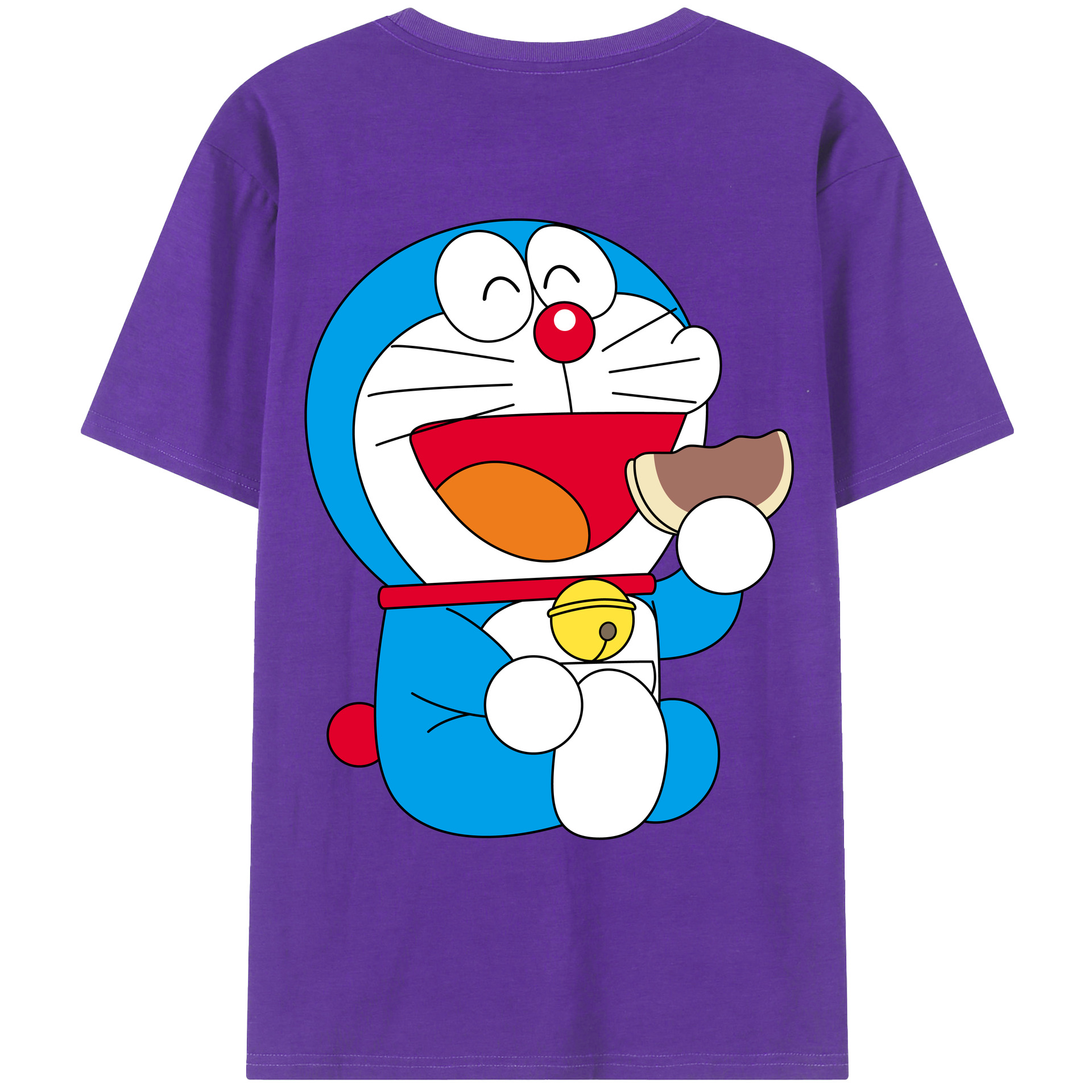 （画像用） ドラえもん Doraemon 綿100％ メンズ半袖Tシャツ（バックプリント） 通気性