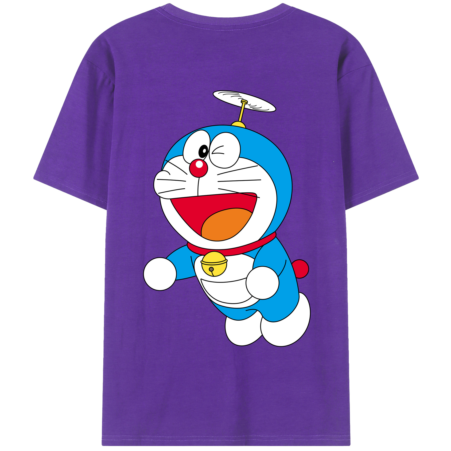 （画像用） ドラえもん Doraemon 綿100％ メンズ半袖Tシャツ（バックプリント） 通気性