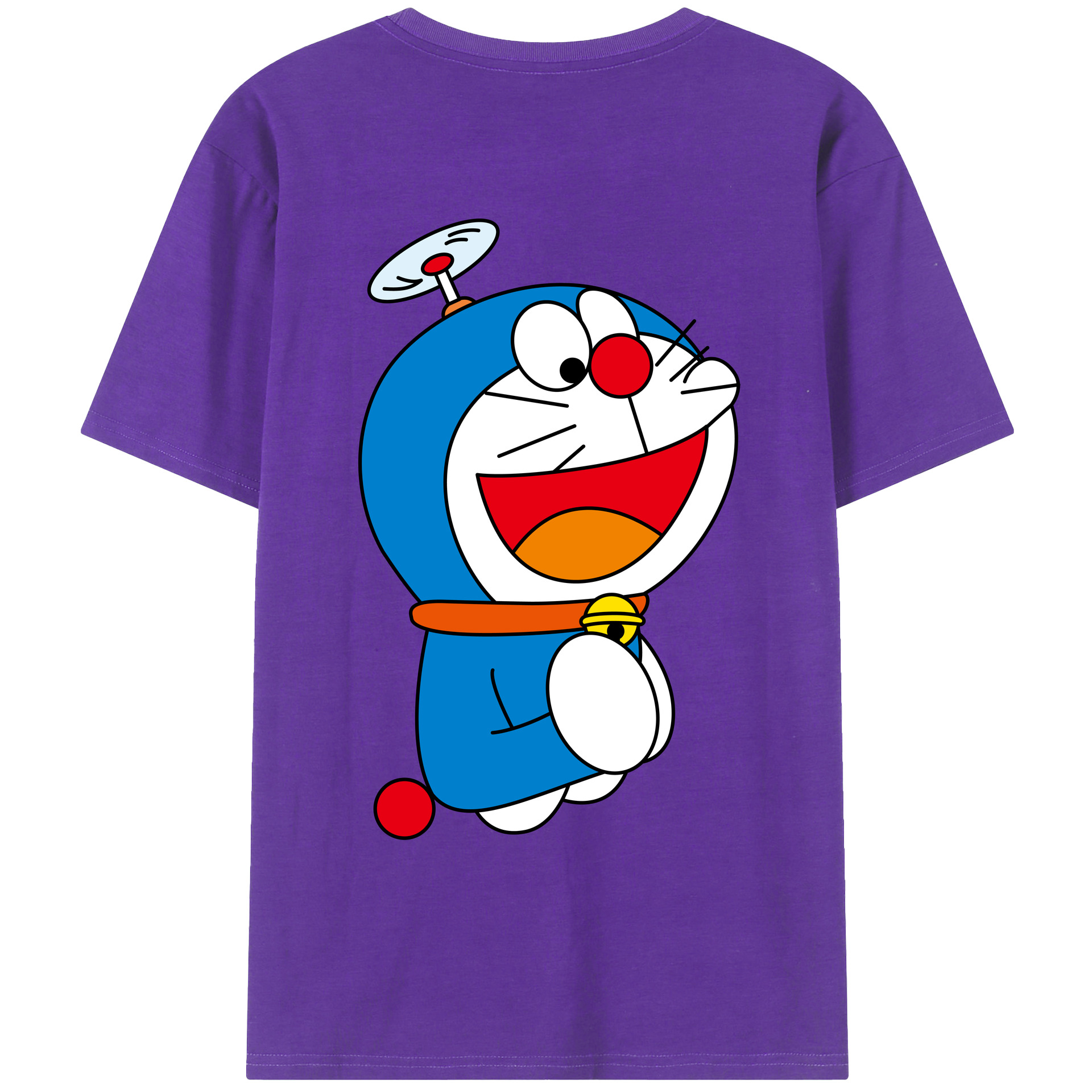 （画像用） ドラえもん Doraemon 綿100％ メンズ半袖Tシャツ（バックプリント） 通気性