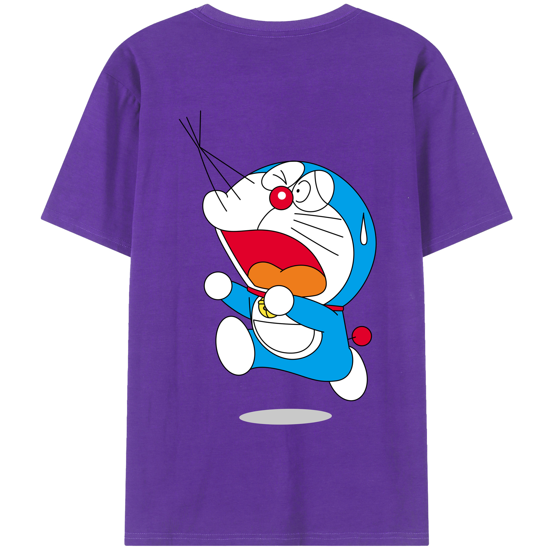 （画像用） ドラえもん Doraemon 綿100％ メンズ半袖Tシャツ（バックプリント） 通気性