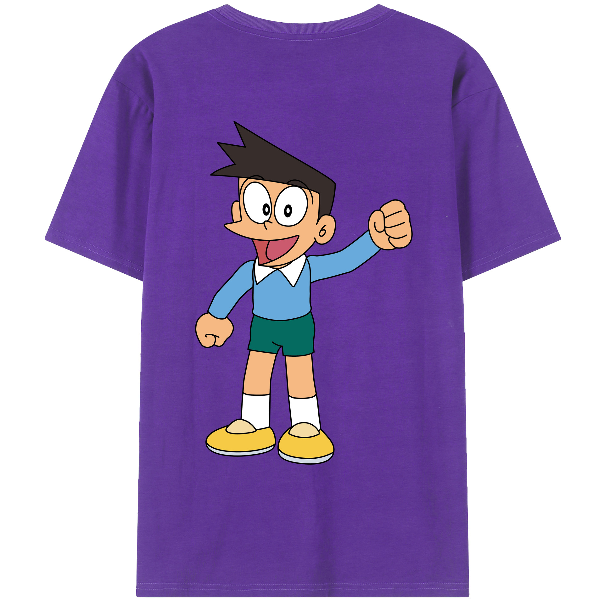 （画像用） ドラえもん 骨川 スネ夫 Doraemon Honekawa Suneo 綿100％ メンズ半袖Tシャツ（バックプリント） 通気性