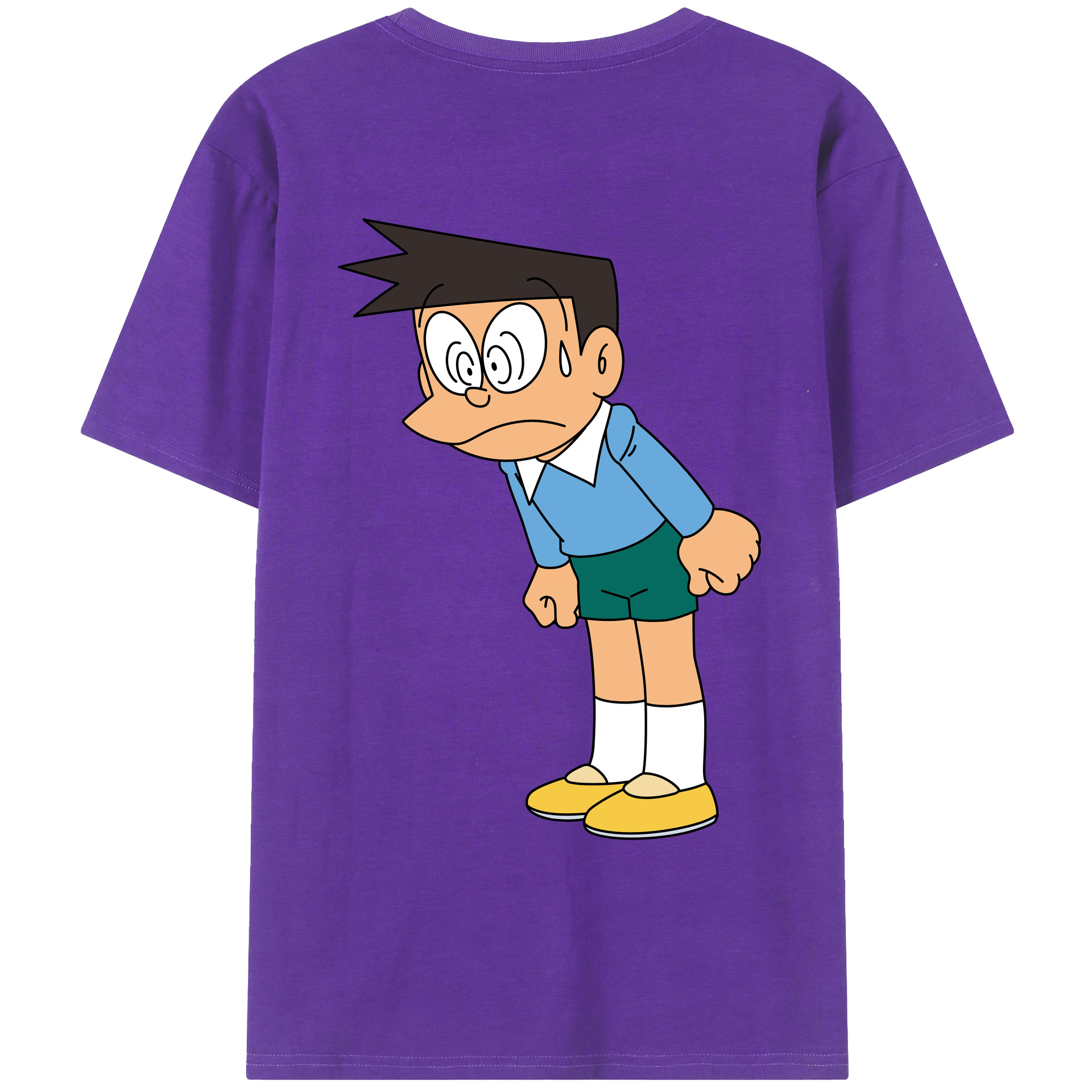 （画像用） ドラえもん 骨川 スネ夫 Doraemon Honekawa Suneo 綿100％ メンズ半袖Tシャツ（バックプリント） 通気性