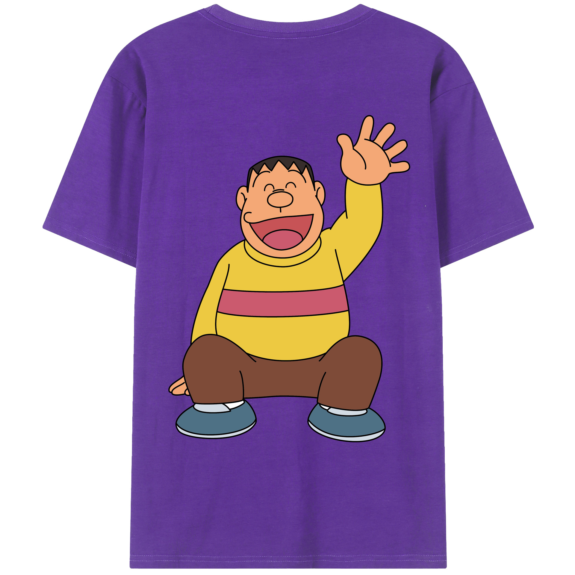 （画像用） ドラえもん 剛田武 Doraemon Gouta Takeshi 綿100％ メンズ半袖Tシャツ（バックプリント） 通気性