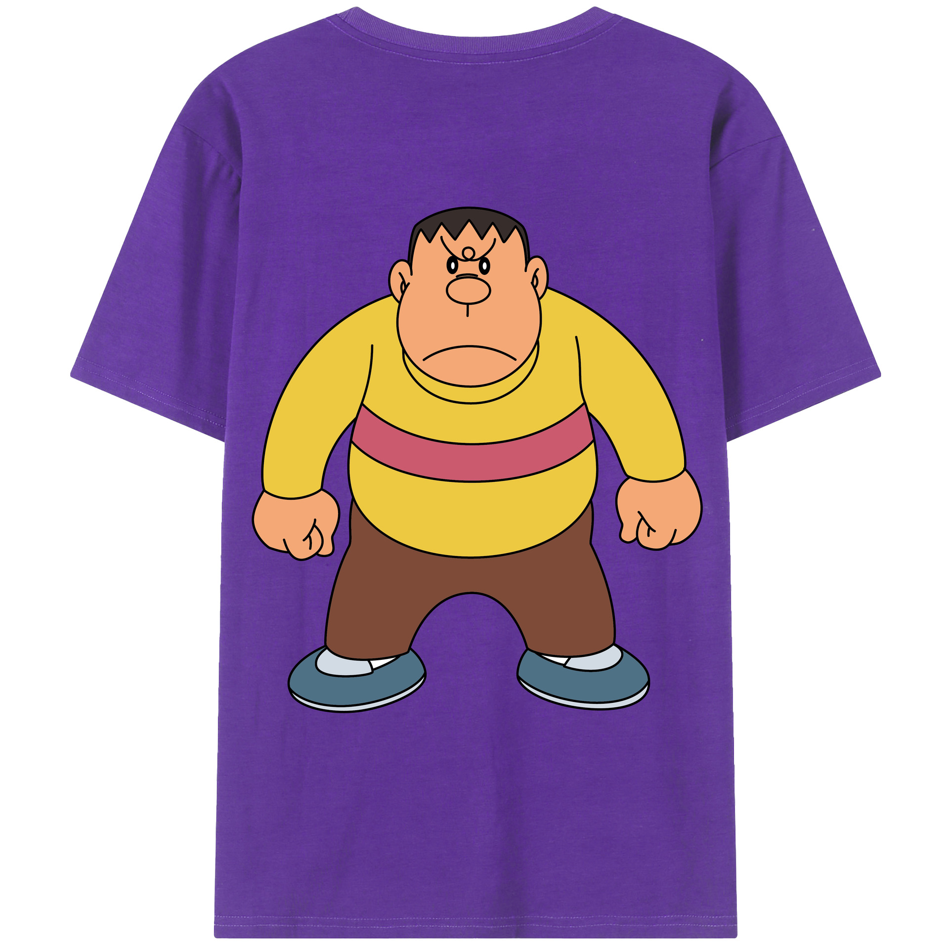 （画像用） ドラえもん 剛田武 Doraemon Gouta Takeshi 綿100％ メンズ半袖Tシャツ（バックプリント） 通気性