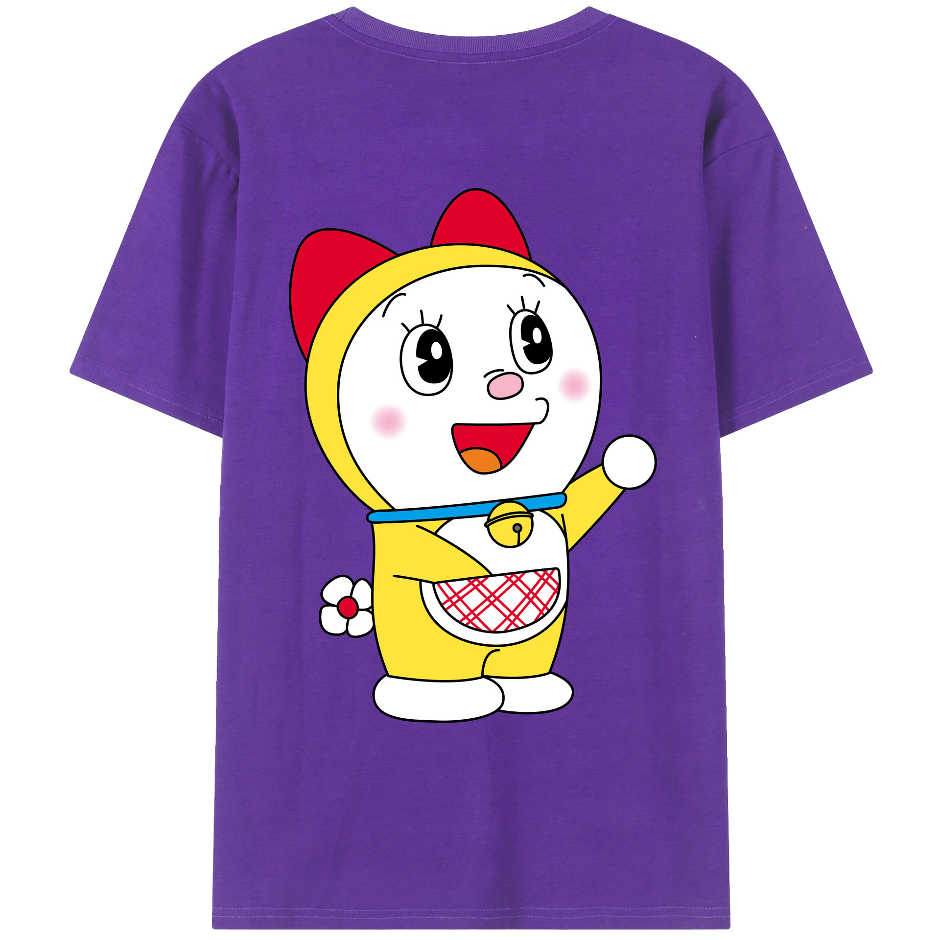 （画像用） ドラえもん ドラミ Doraemon Dorami 綿100％ メンズ半袖Tシャツ（バックプリント） 通気性