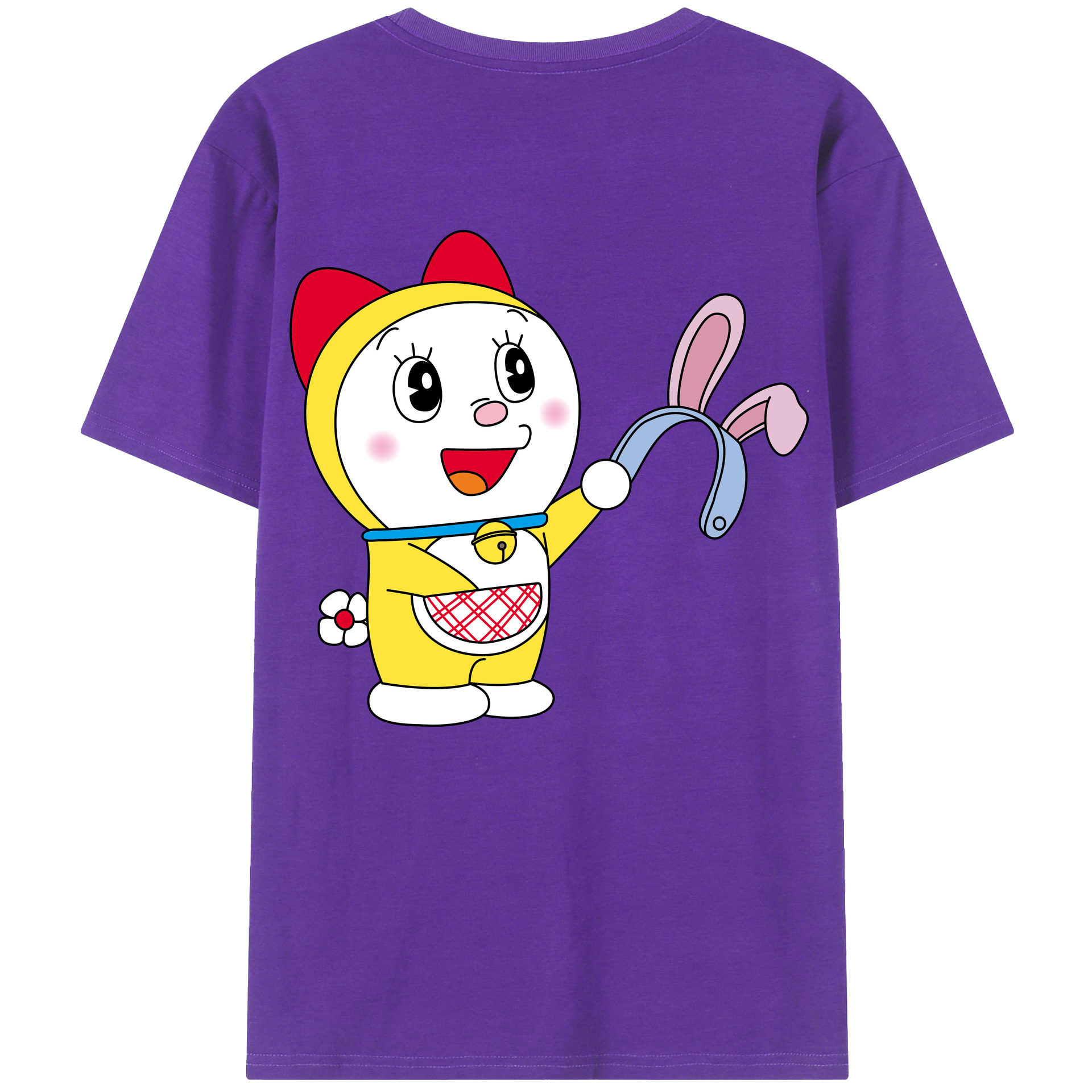 （画像用） ドラえもん ドラミ Doraemon Dorami 綿100％ メンズ半袖Tシャツ（バックプリント） 通気性