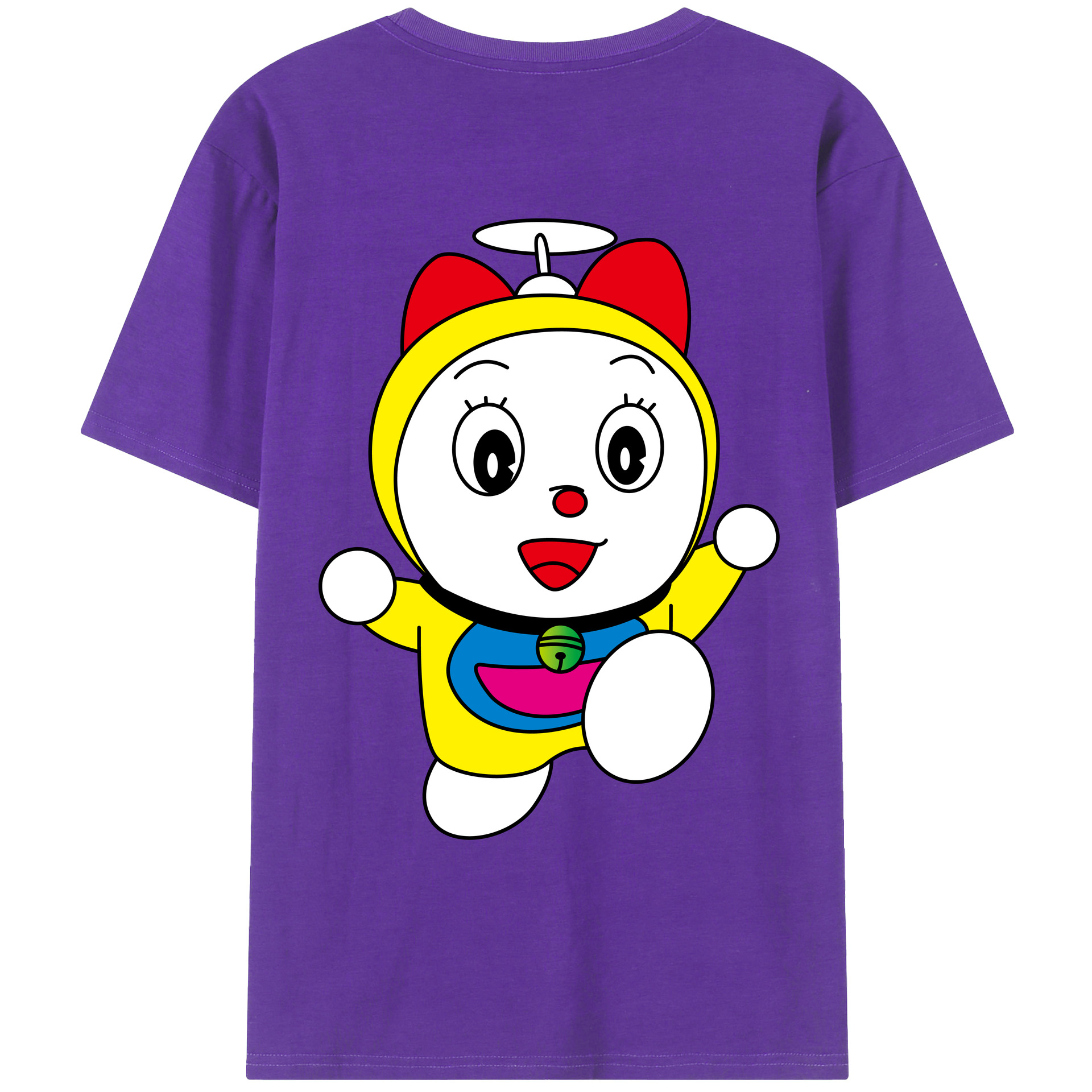 （画像用） ドラえもん ドラミ Doraemon Dorami 綿100％ メンズ半袖Tシャツ（バックプリント） 通気性