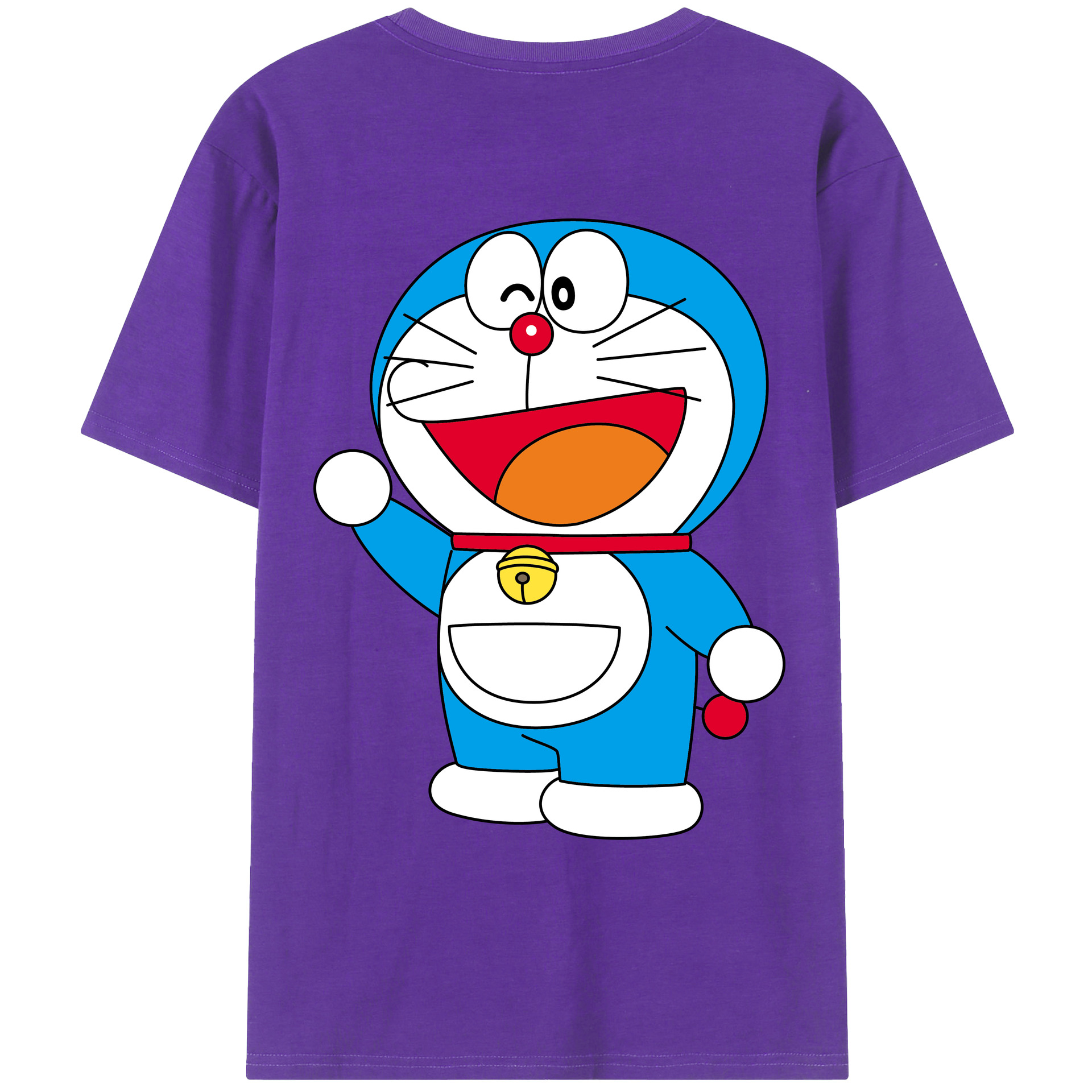 （画像用） ドラえもん Doraemon 綿100％ メンズ半袖Tシャツ（バックプリント） 通気性