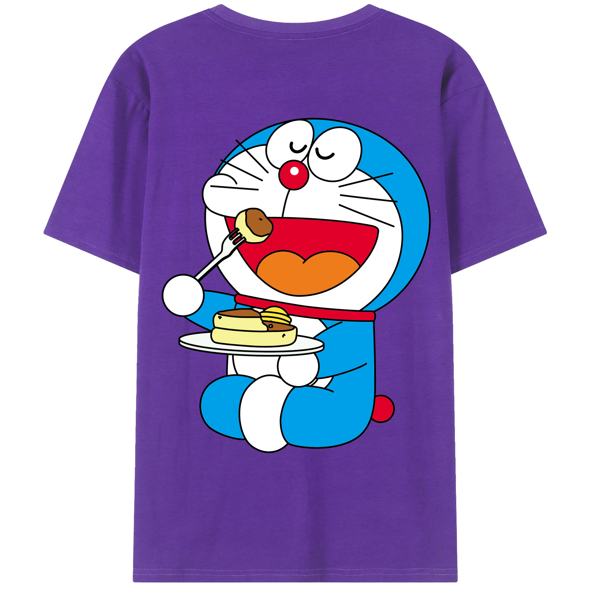 （画像用） ドラえもん Doraemon 綿100％ メンズ半袖Tシャツ（バックプリント） 通気性