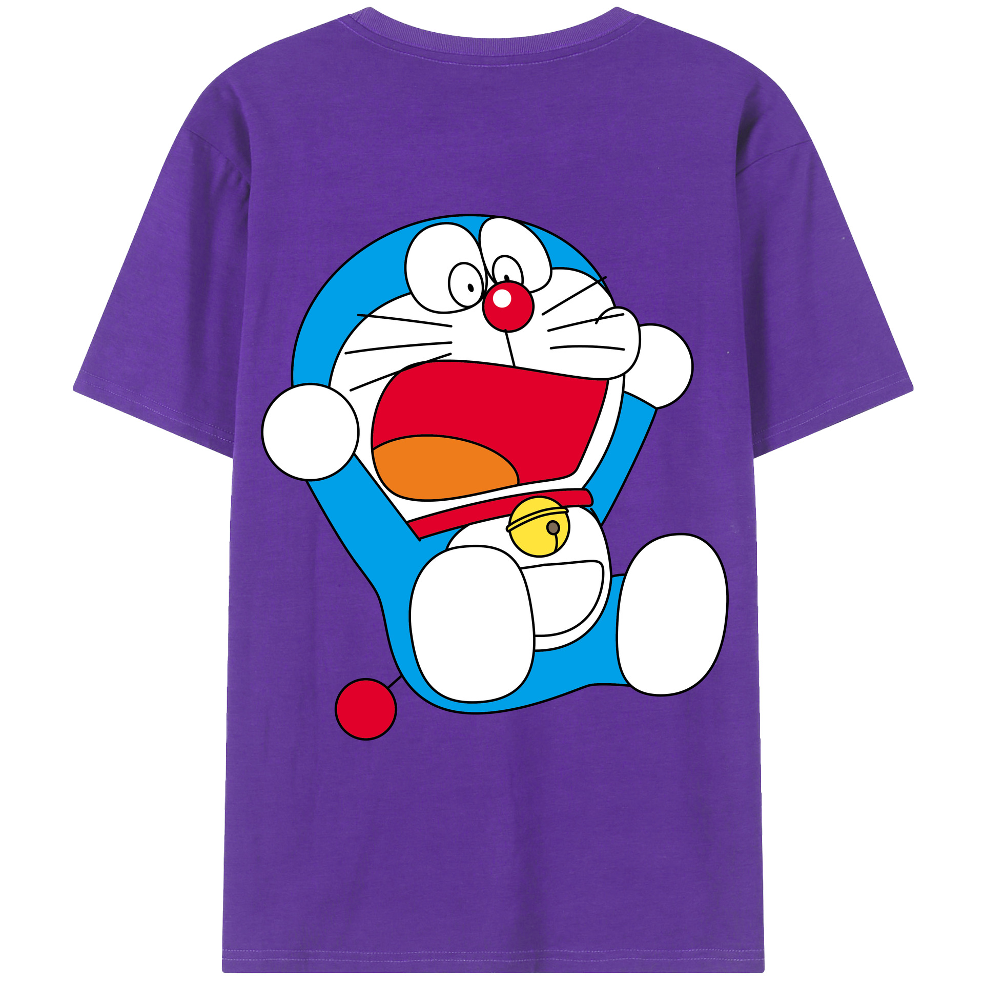 （画像用） ドラえもん Doraemon 綿100％ メンズ半袖Tシャツ（バックプリント） 通気性