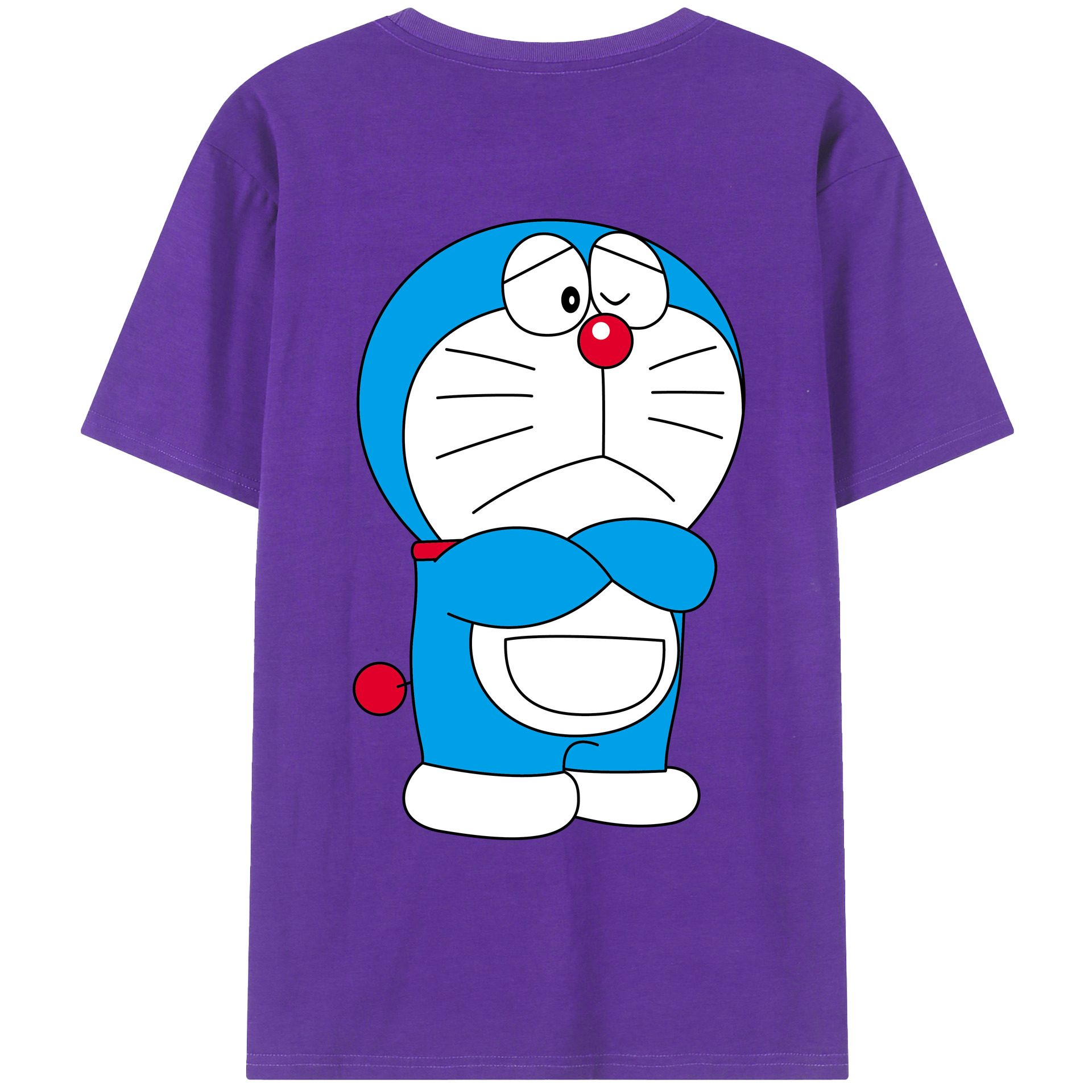 （画像用） ドラえもん Doraemon 綿100％ メンズ半袖Tシャツ（バックプリント） 通気性