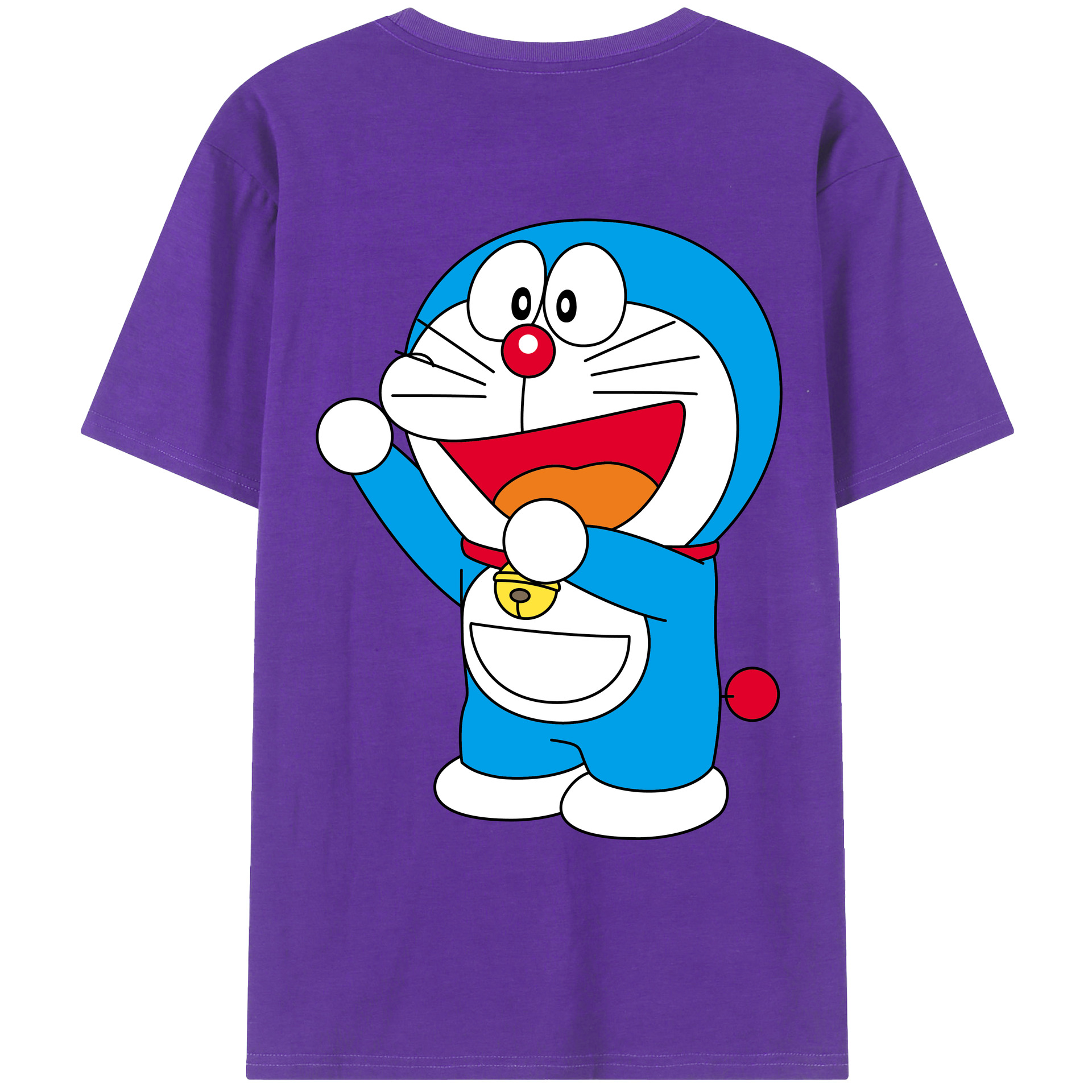 （画像用） ドラえもん Doraemon 綿100％ メンズ半袖Tシャツ（バックプリント） 通気性