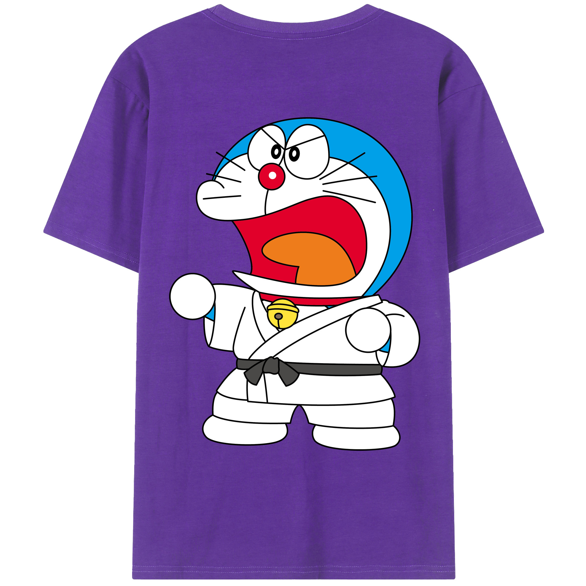 （画像用） ドラえもん Doraemon 綿100％ メンズ半袖Tシャツ（バックプリント） 通気性