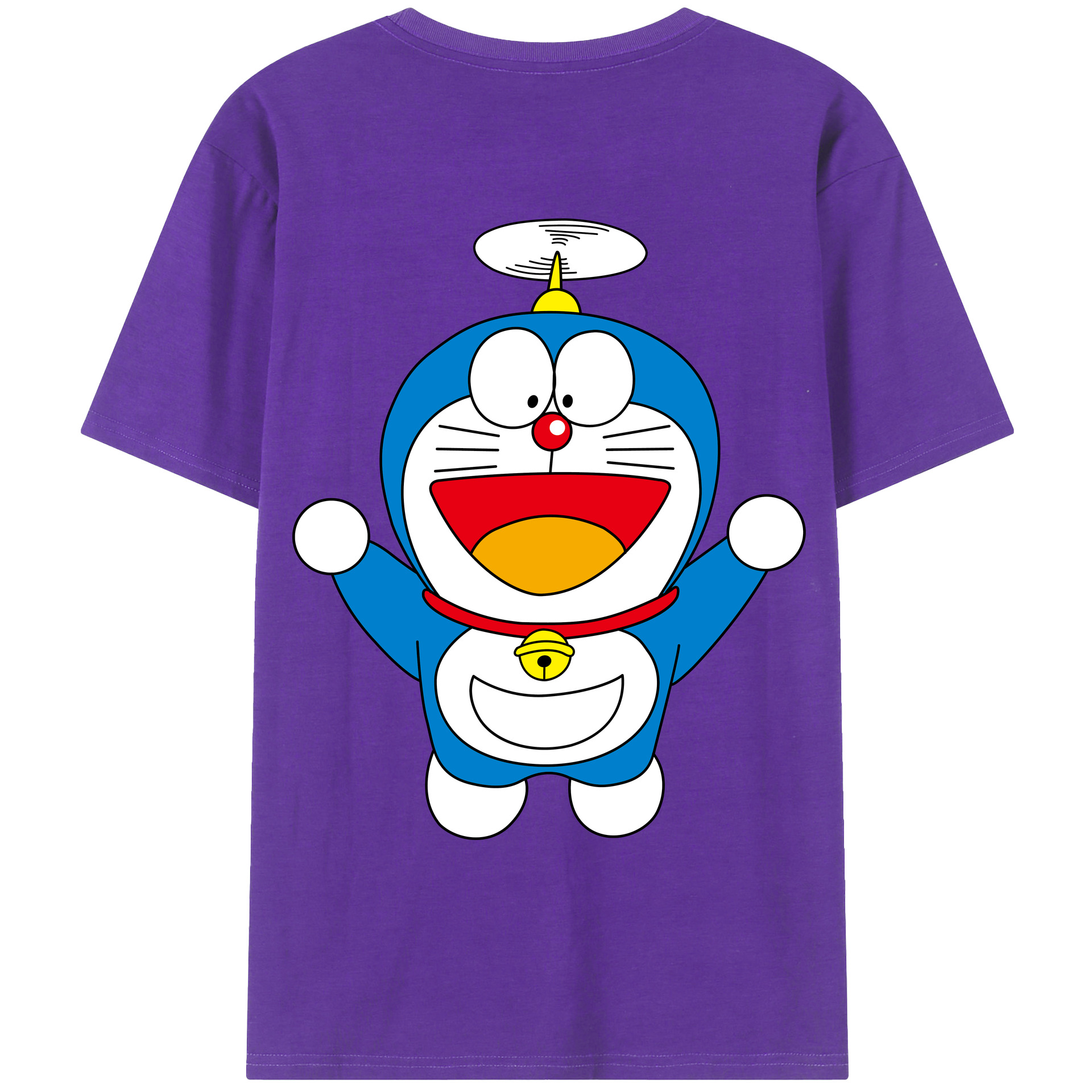 （画像用） ドラえもん Doraemon 綿100％ メンズ半袖Tシャツ（バックプリント） 通気性