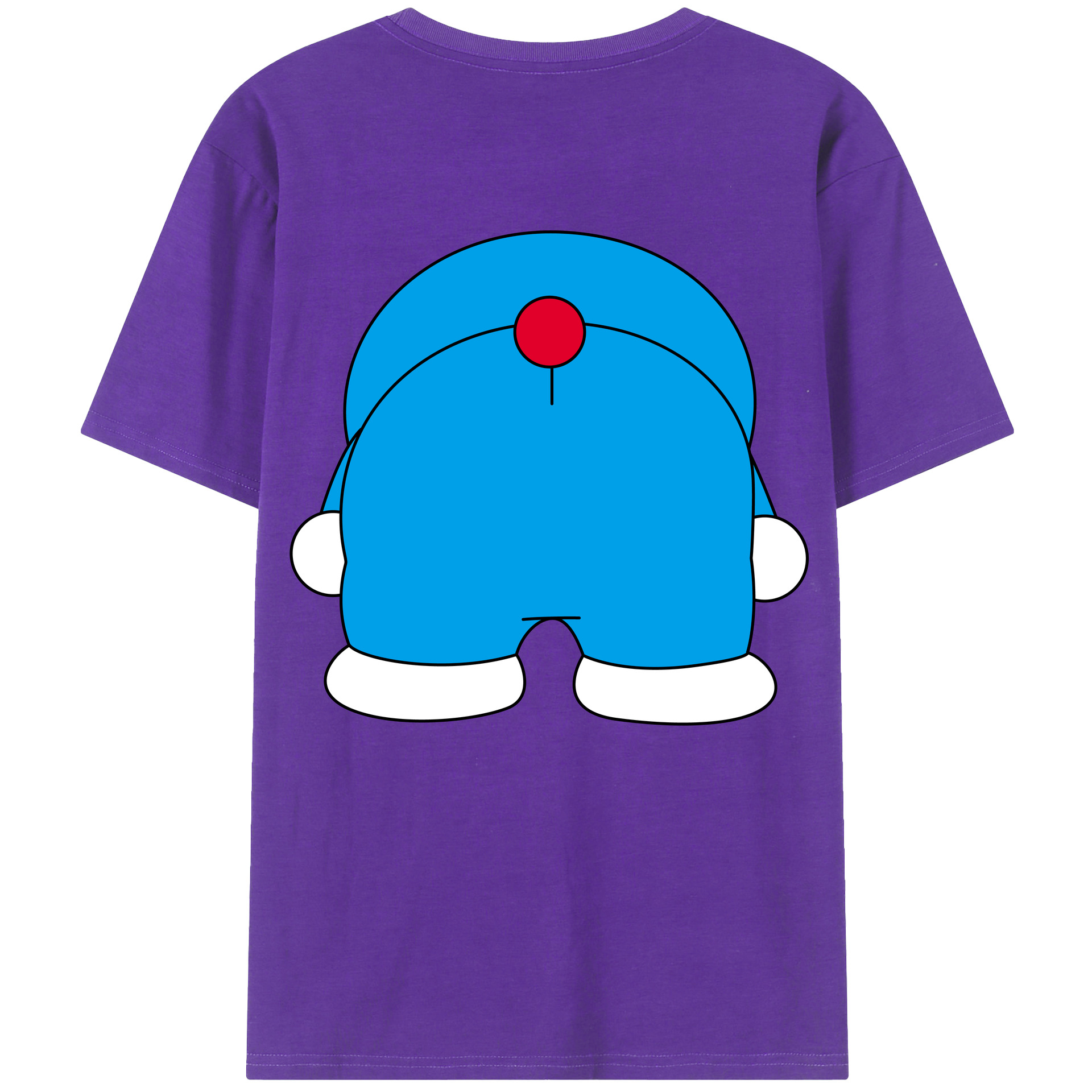 （画像用） ドラえもん Doraemon 綿100％ メンズ半袖Tシャツ（バックプリント） 通気性