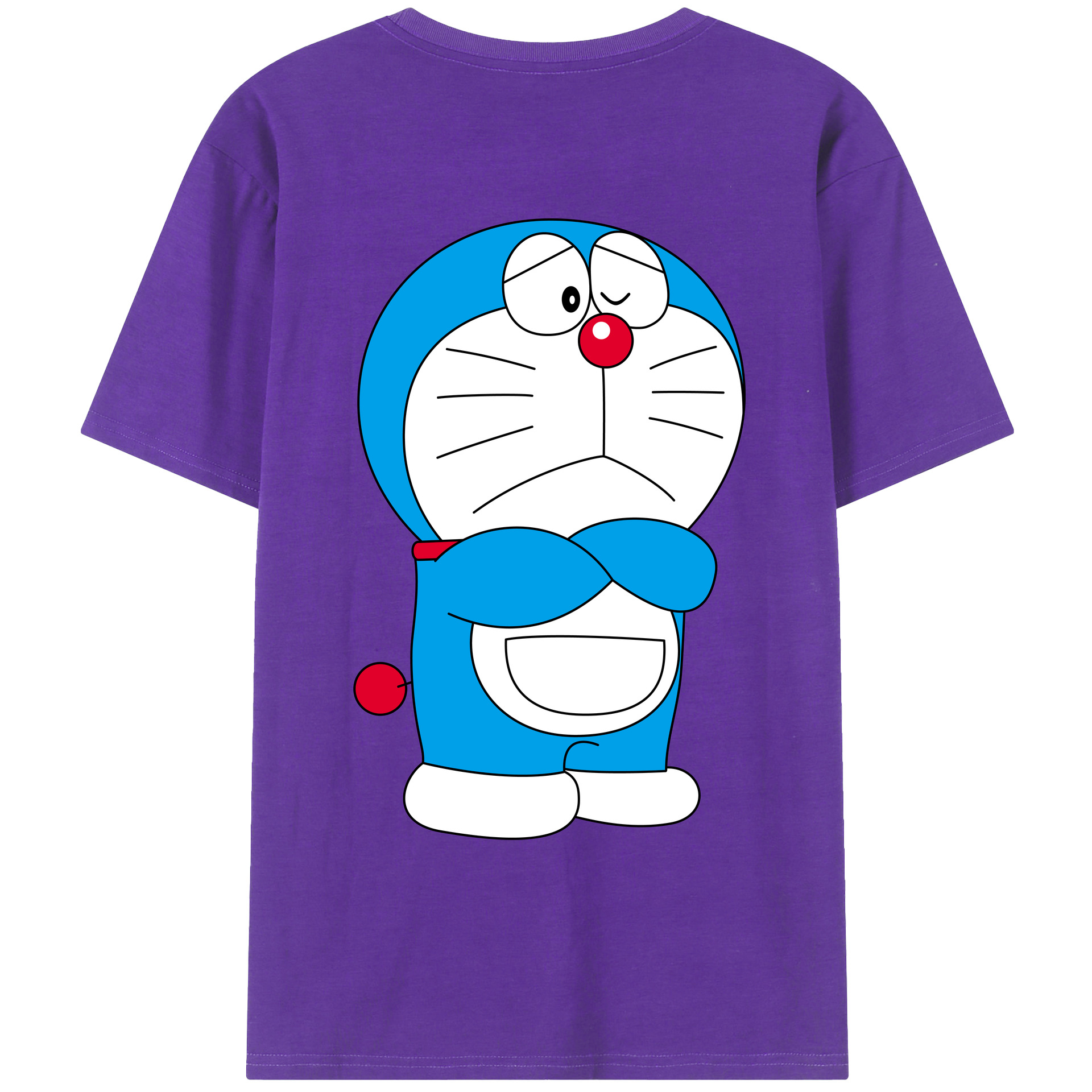 （画像用） ドラえもん Doraemon 綿100％ メンズ半袖Tシャツ（バックプリント） 通気性