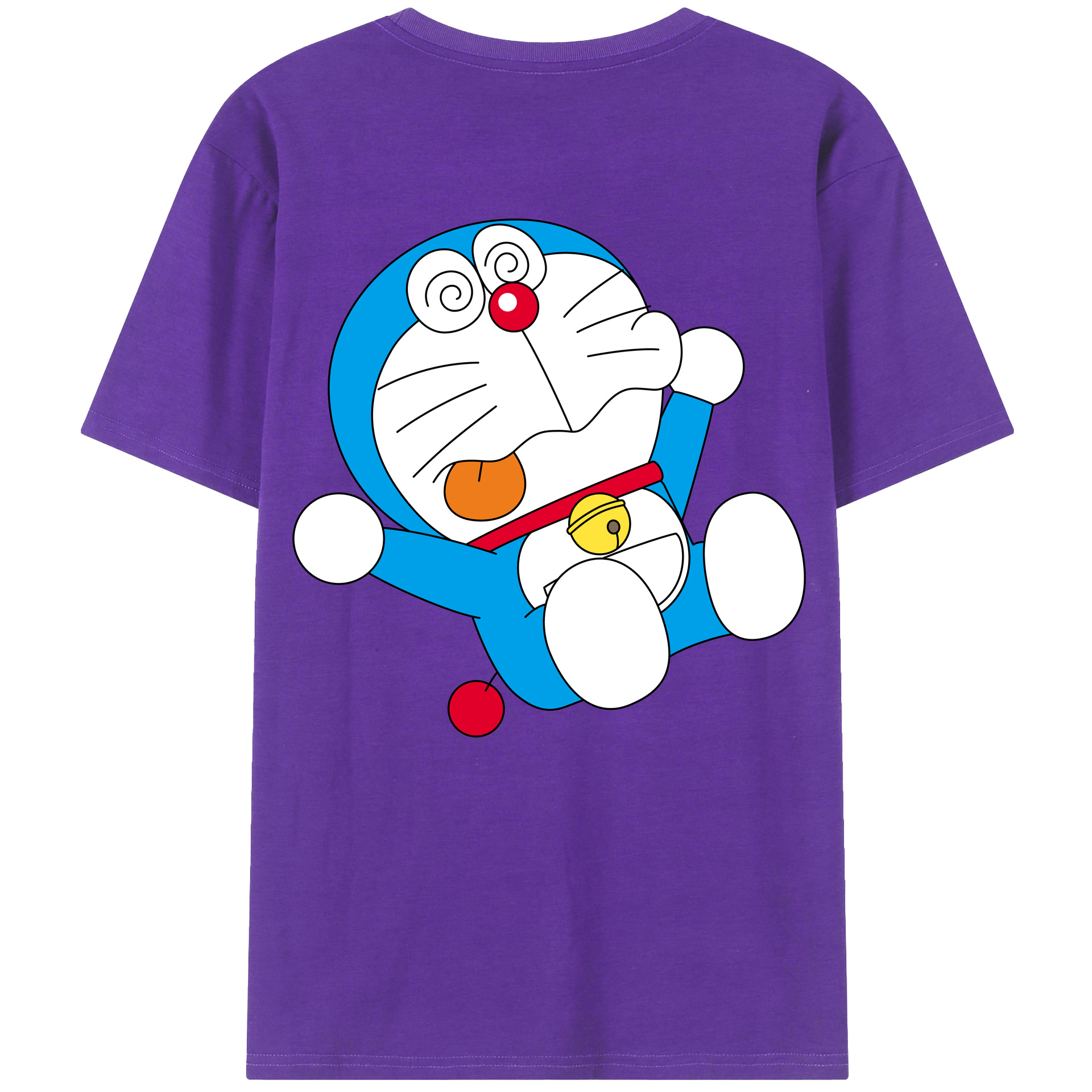 （画像用） ドラえもん Doraemon 綿100％ メンズ半袖Tシャツ（バックプリント） 通気性
