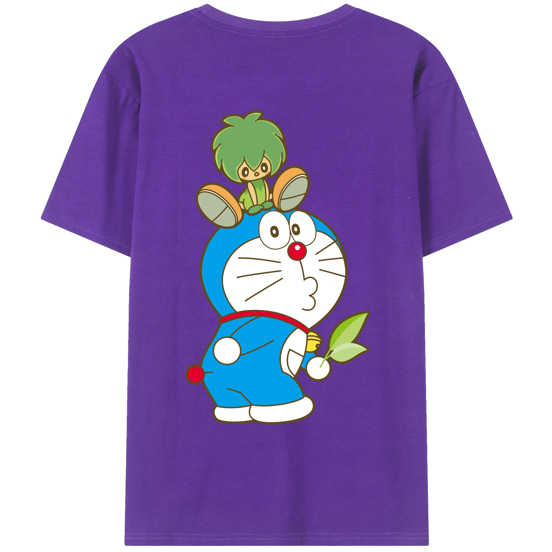 （画像用） ドラえもん Doraemon 綿100％ メンズ半袖Tシャツ（バックプリント） 通気性