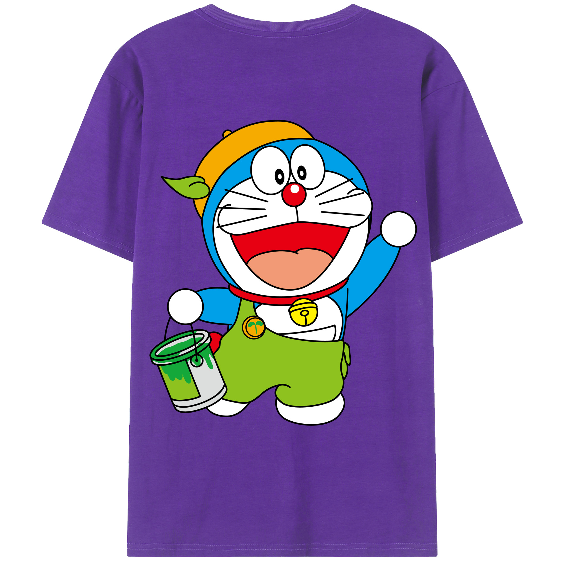 （画像用） ドラえもん Doraemon 綿100％ メンズ半袖Tシャツ（バックプリント） 通気性