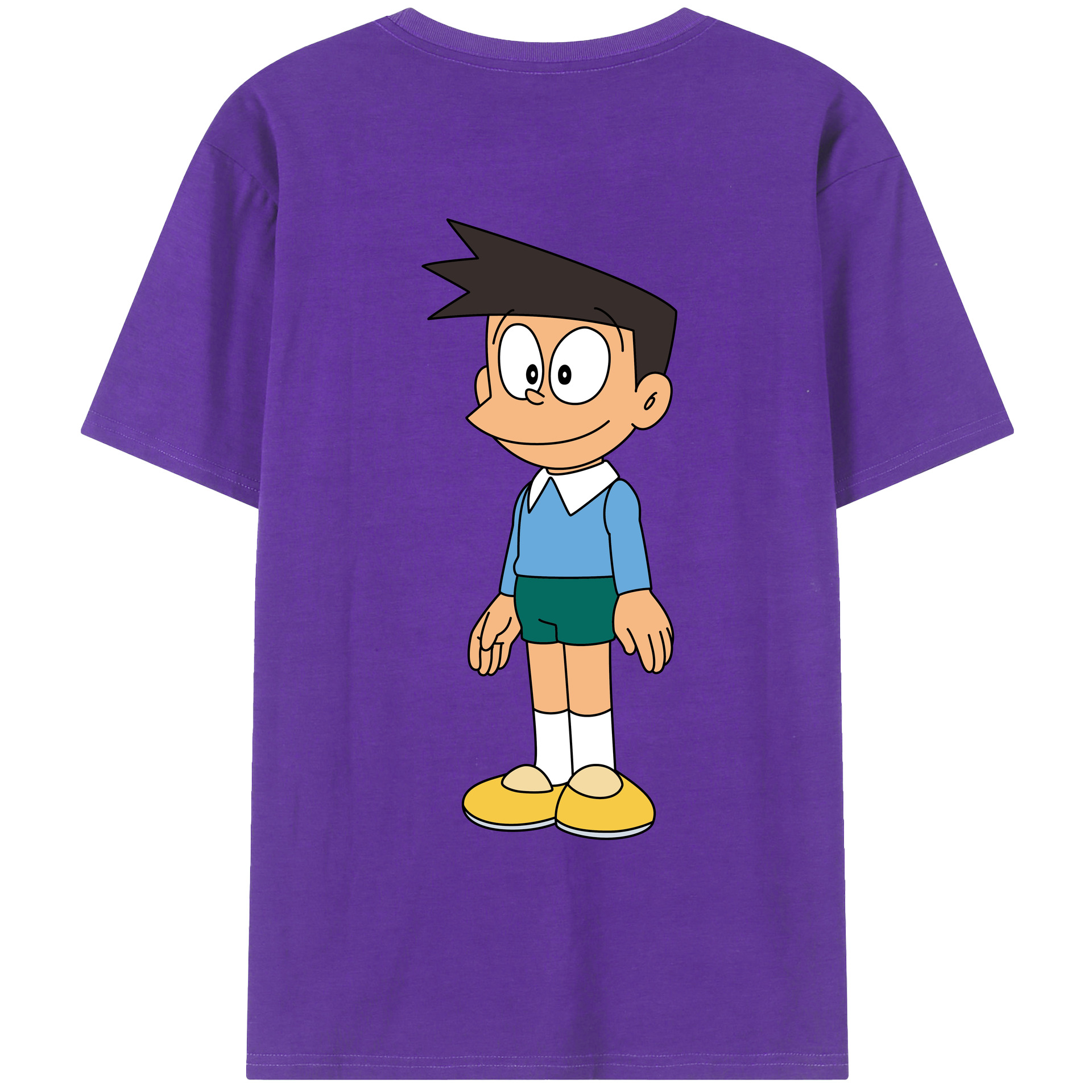 （画像用） ドラえもん 骨川 スネ夫 Doraemon Honekawa Suneo 綿100％ メンズ半袖Tシャツ（バックプリント） 通気性
