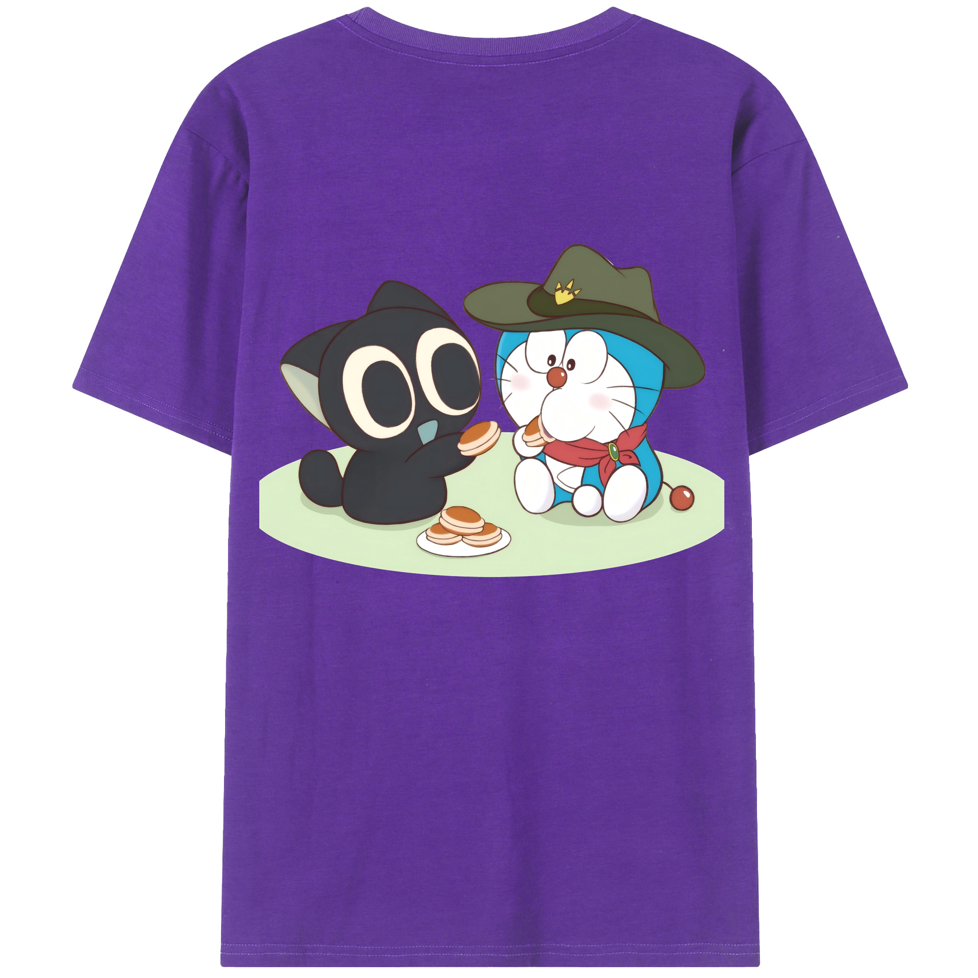 （画像用） ドラえもん Doraemon 綿100％ メンズ半袖Tシャツ（バックプリント） 通気性